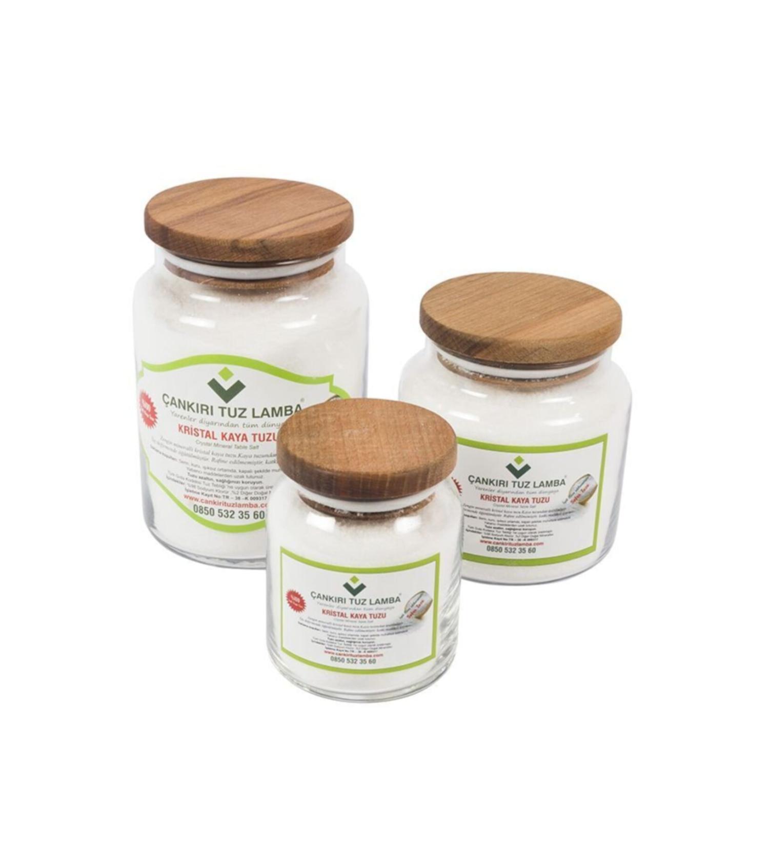 Cankiri Salt Lamp All Powder Cankiri Crystal Rock Salt Net 1750 Gr 3-Piece Mixed Set