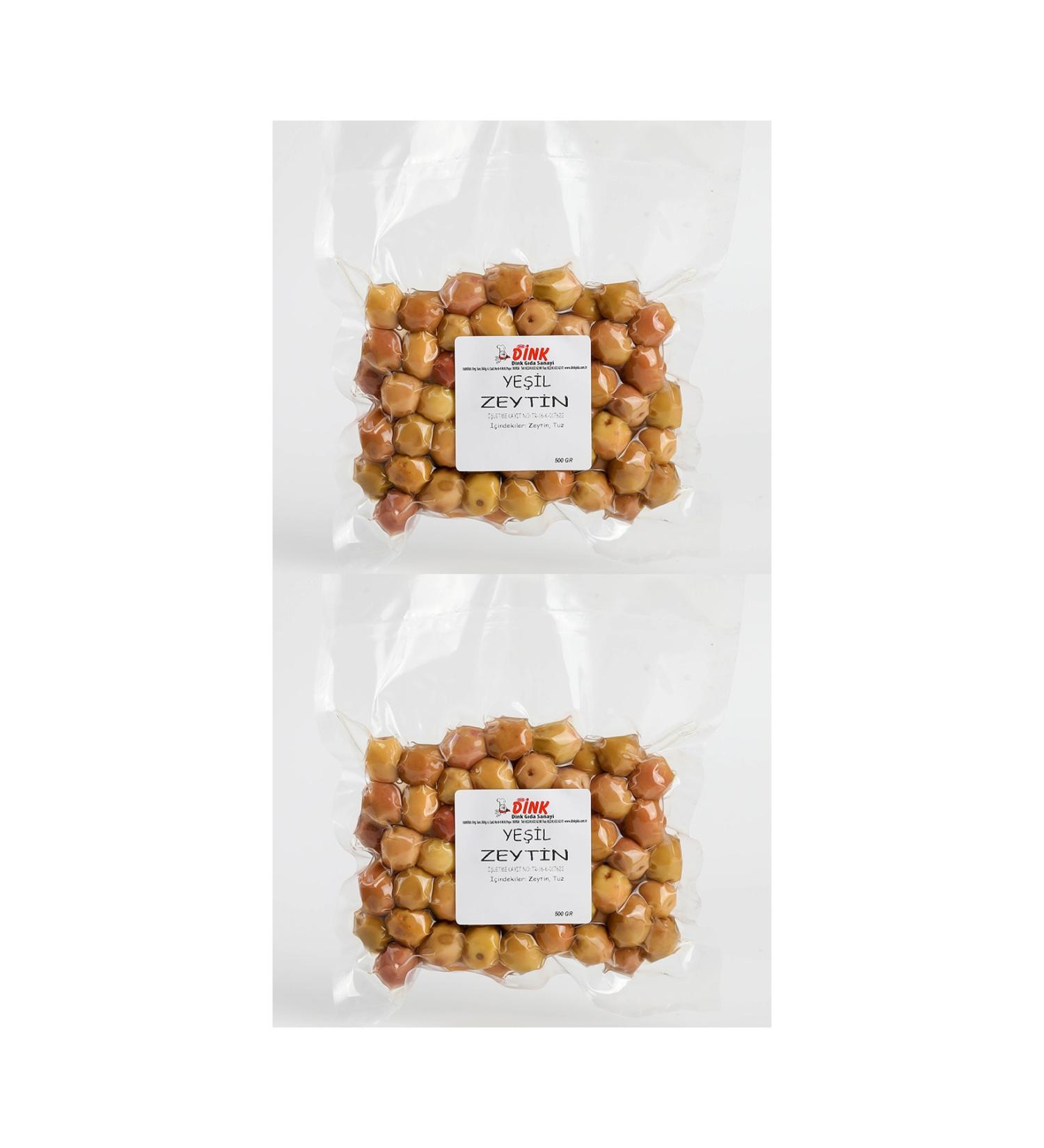 DINK GIDA Green Scratched Olives 500g. 2 Packs