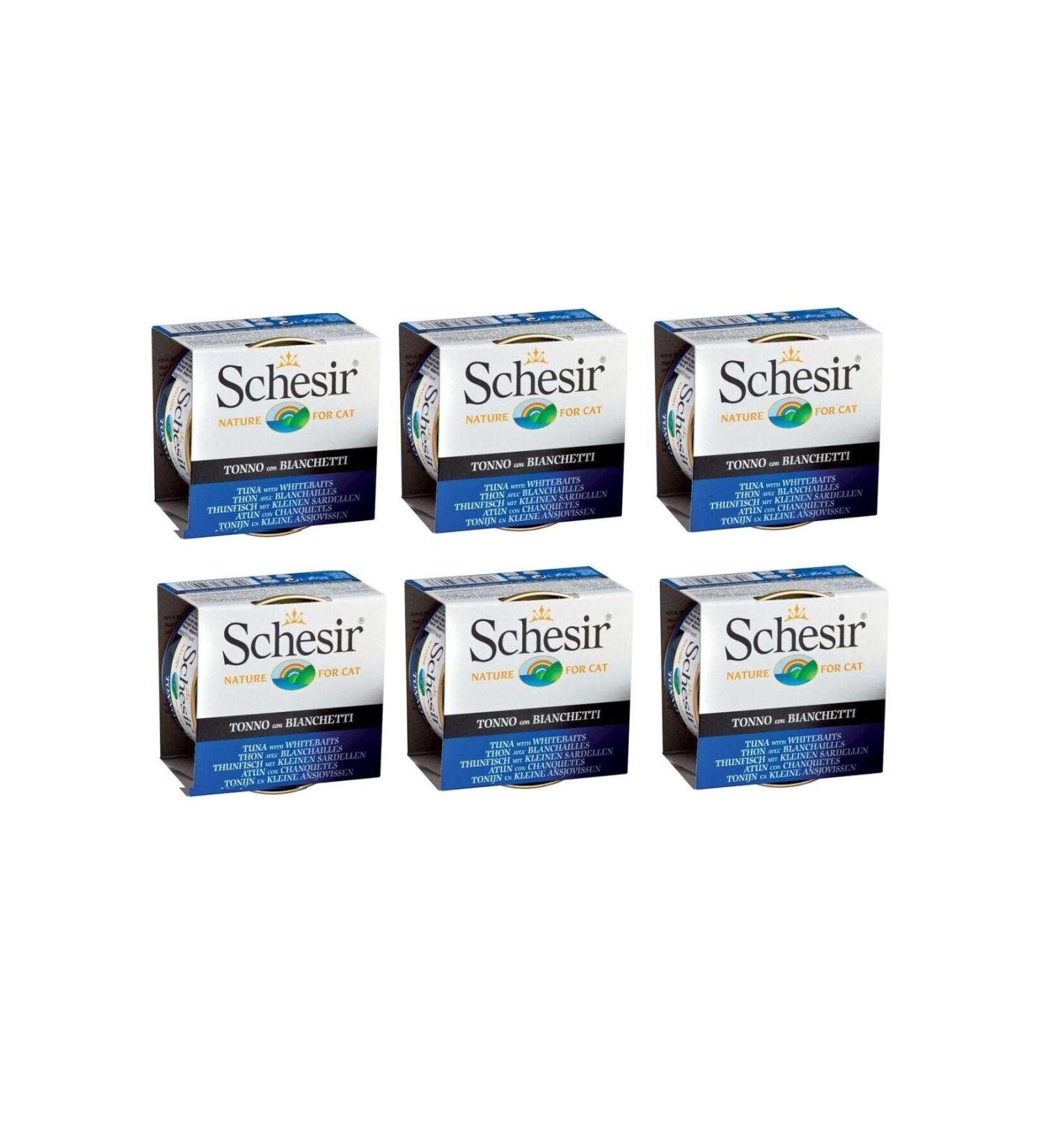 Schesir Tuna and Herring Cat Canned Food 85 Gr X 6 Pieces
