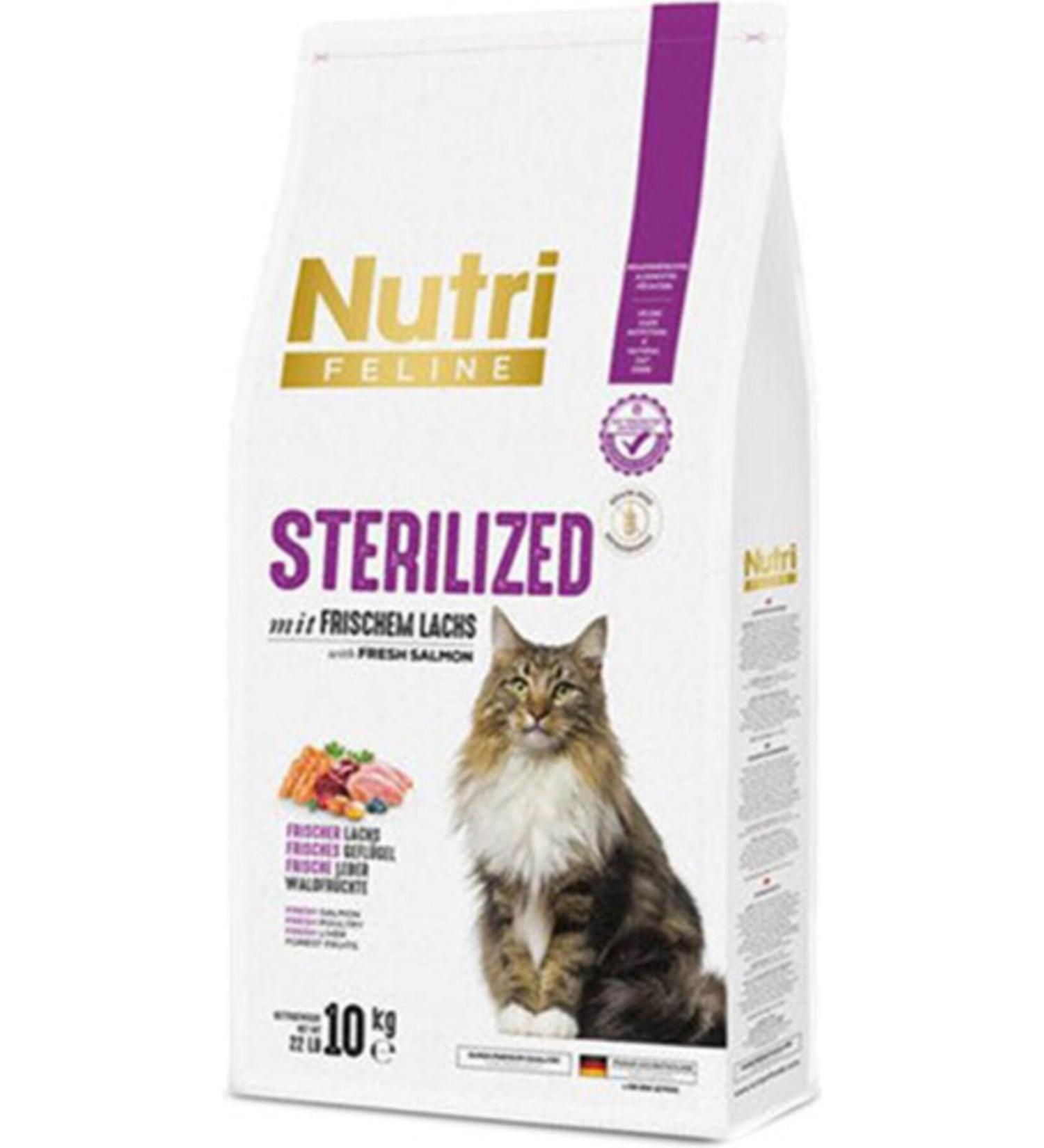 Nutri Feline Adult Sterilized Adult Cat Food with Salmon 10 Kg