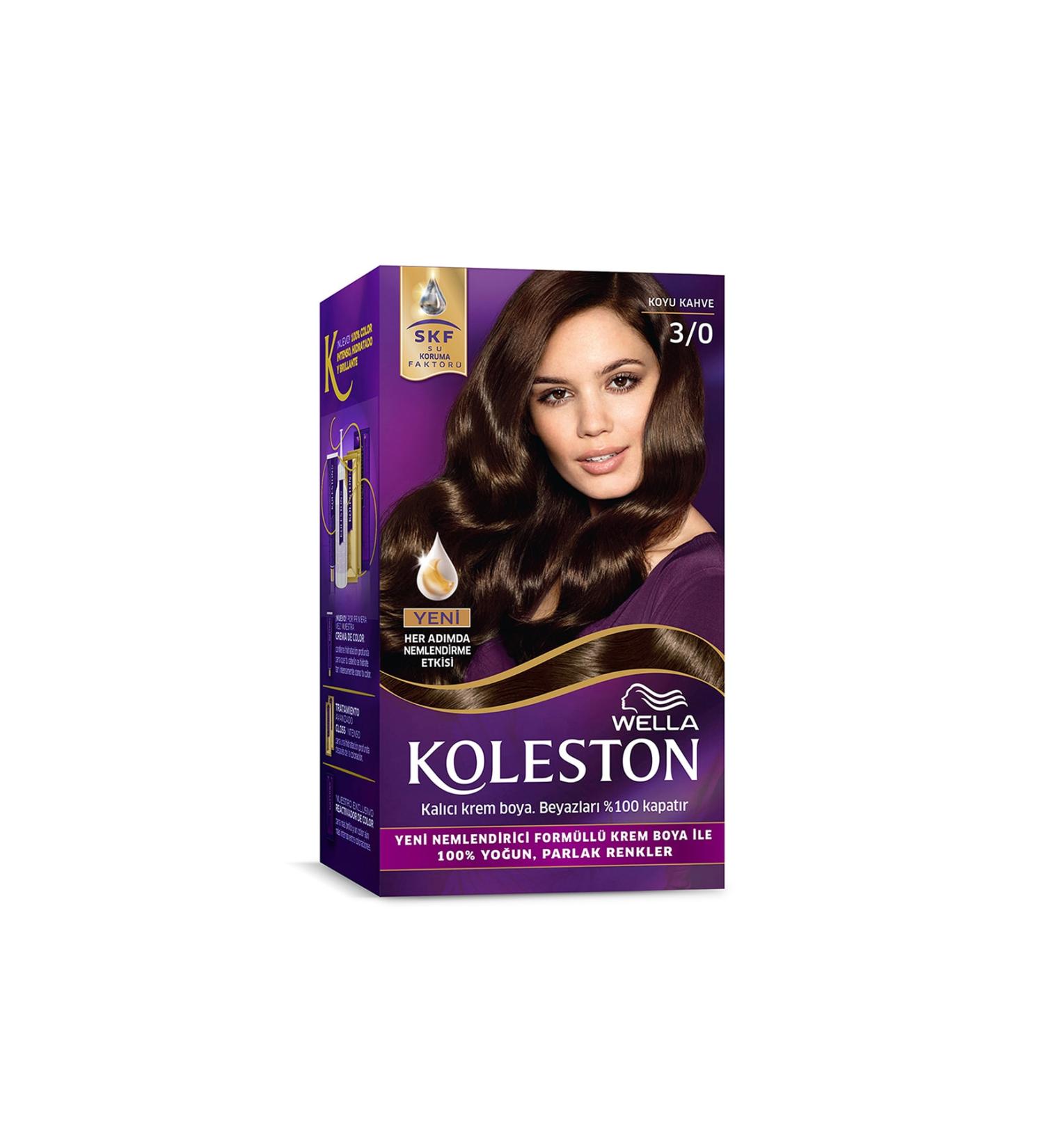 Wella Koleston Kit Hair Dye 3/0 Dark Brown - Buy Online on GoSupps.com
