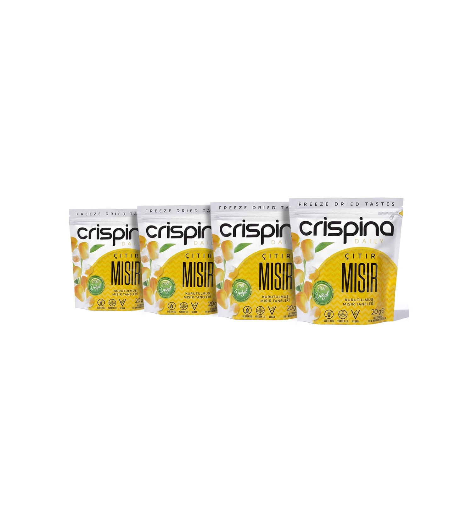 Crispina Daily Crispy Corn Kernels 4-Pack (Freeze Dried) Healthy Snacks Gluten-Free Vegan - Buy Online on GoSupps.com