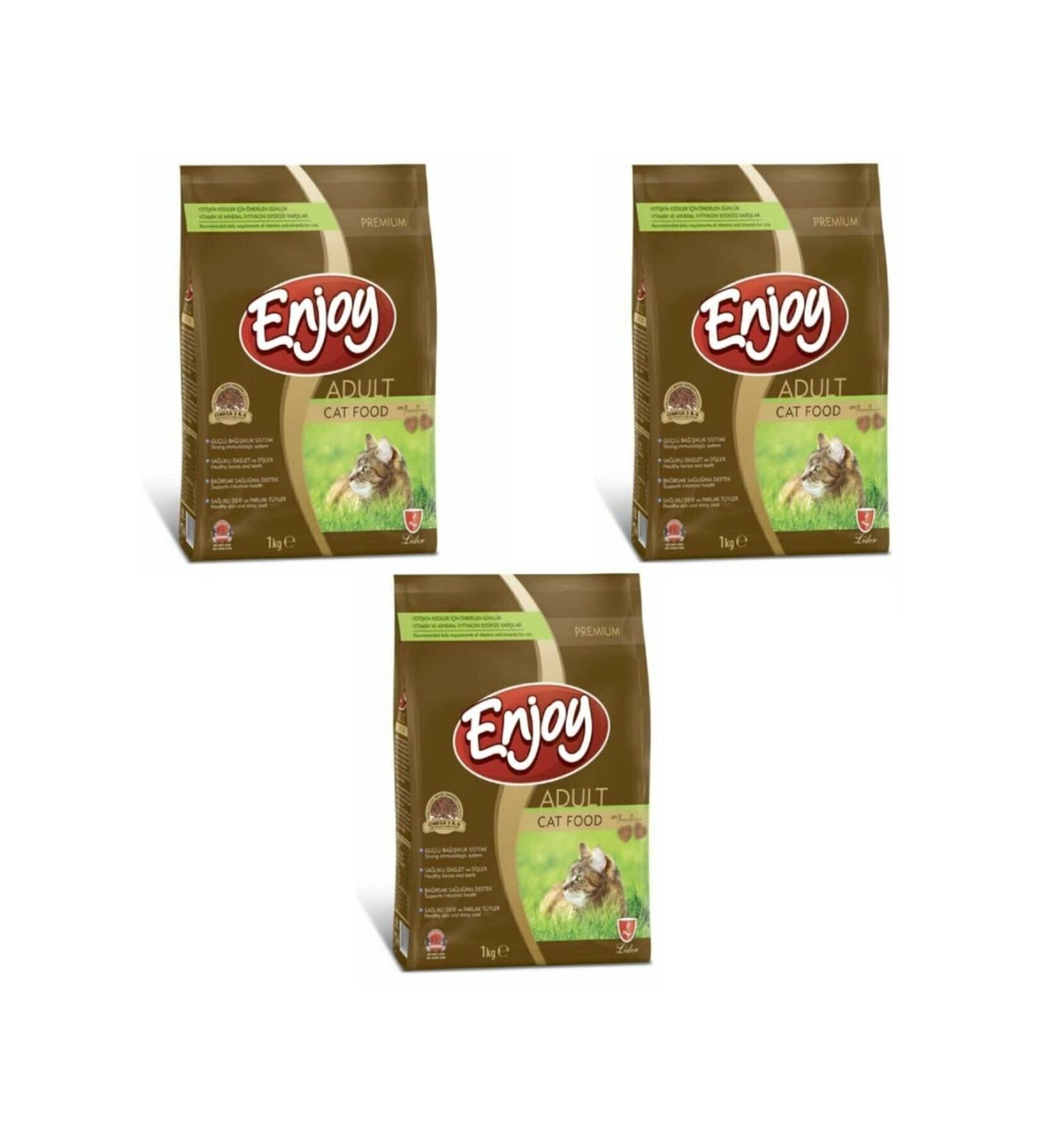 Enjoy Chicken Adult Cat Food 1 Kg X 3 Pieces - Special Locked Package
