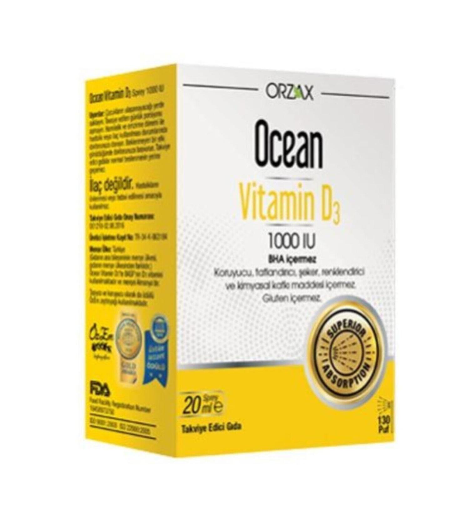 Ocean Vitamin D3 1000 Iu Spray 20ml