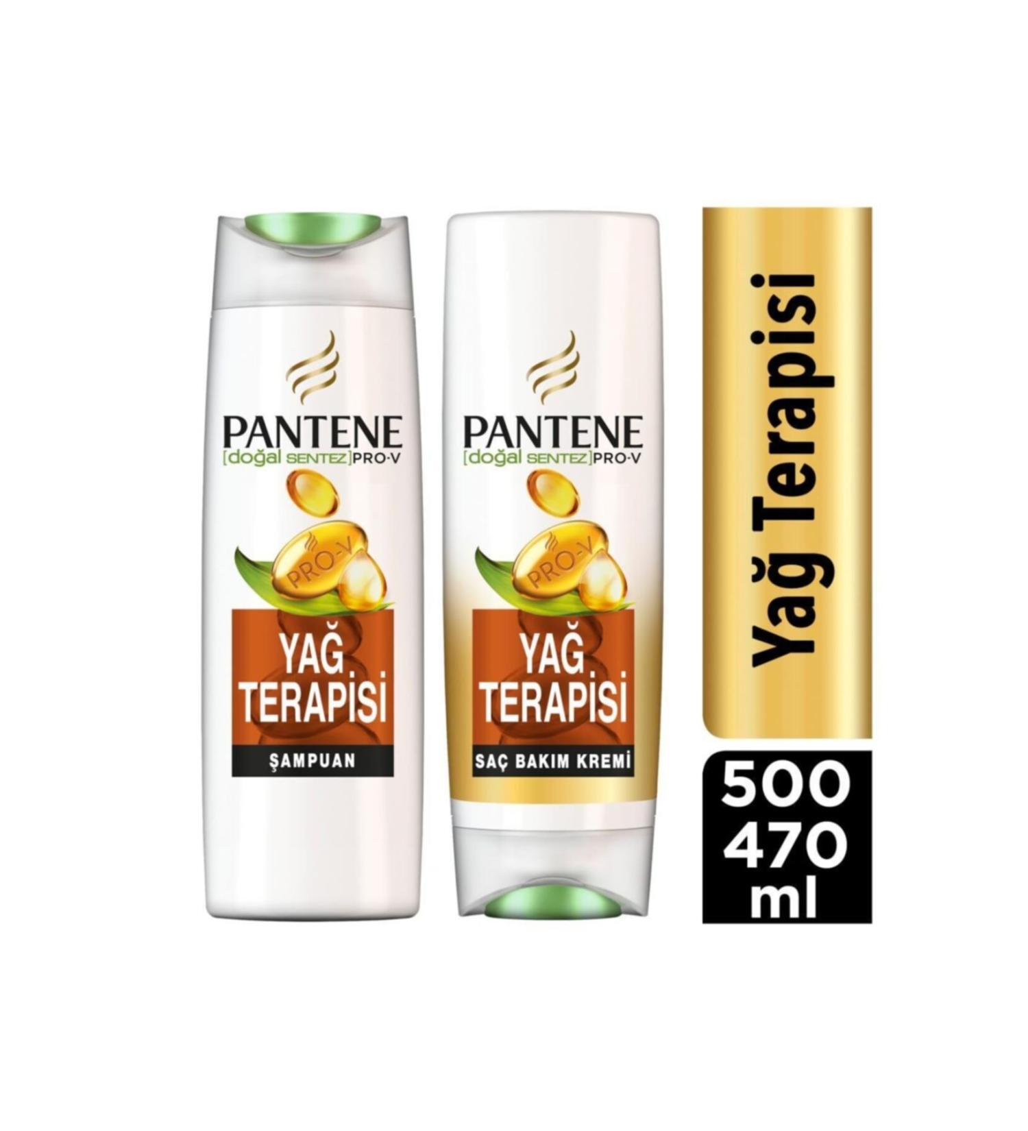 Pantene Shampoo Natural Synthesis Oil Therapy 500 ml + Conditioner 470 ml - Buy Online on GoSupps.com