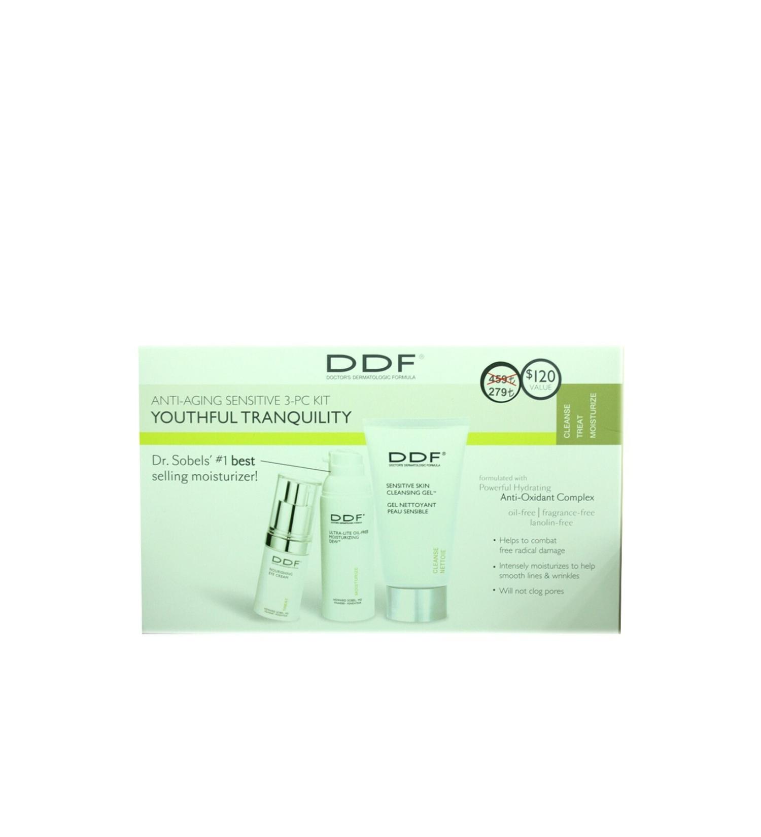 DDF Anti-Aging Skin Care Set for Sensitive Skin - Sensitive 3 Pc Kit