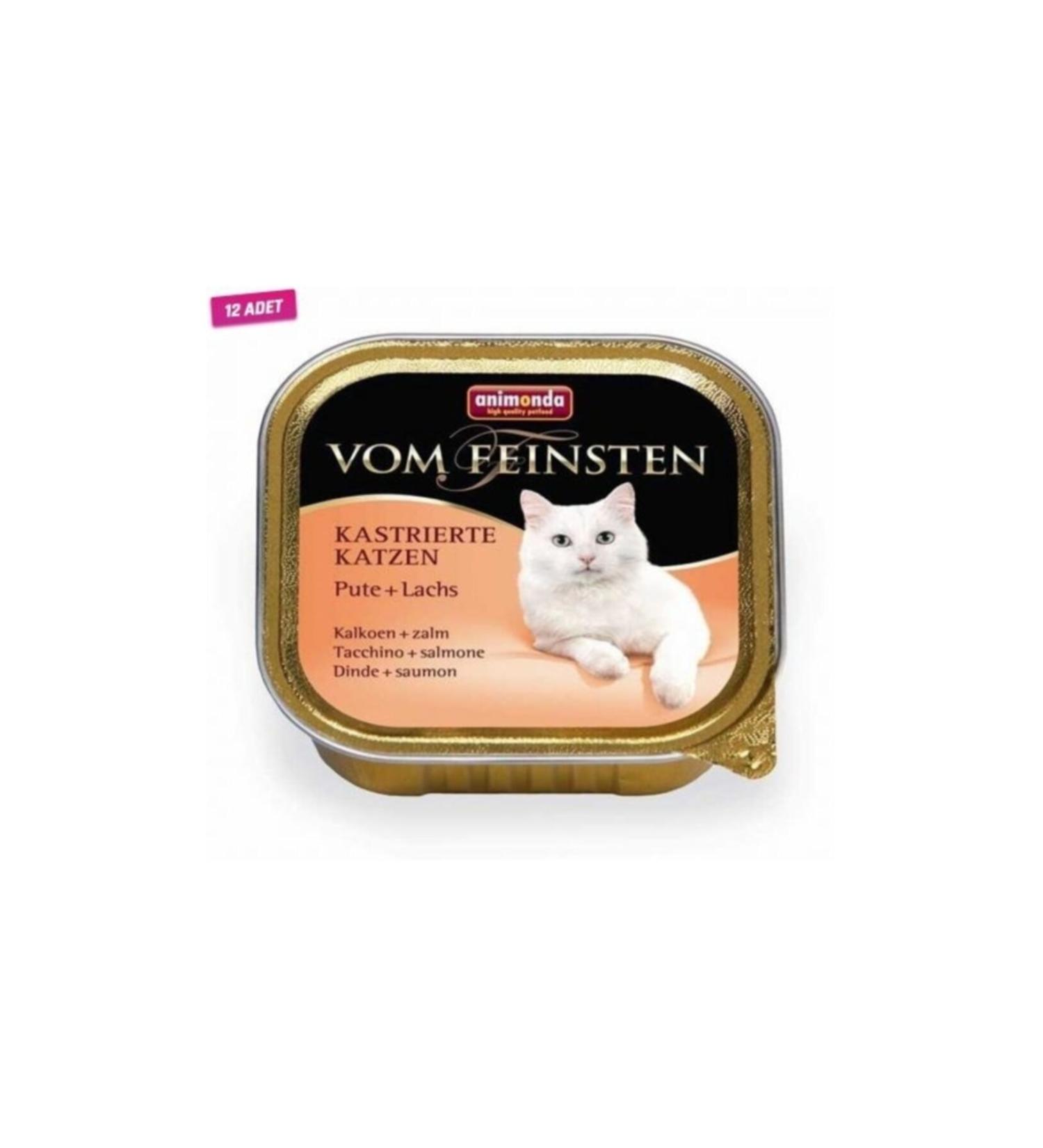 Animonda 12 Pieces - Vom Feinsten Turkey and Salmon Sterilized Cat Canned Food 100 gr
