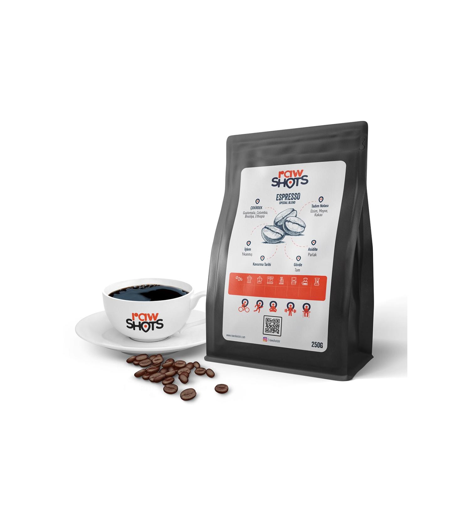 Raw Shots Espresso Bean Coffee 250gr