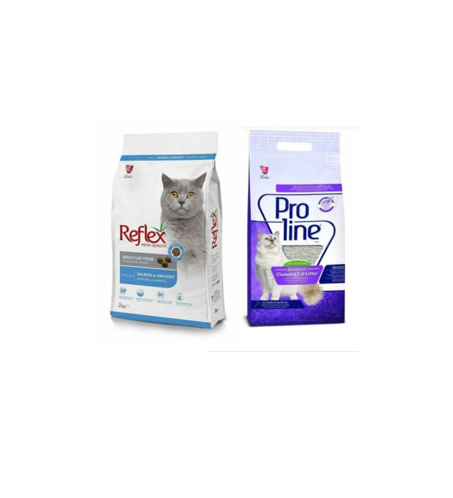 Proline Reflex Anchovy Adult Cat Food 2 Kg + Lavender Scented Cat Litter 5 L