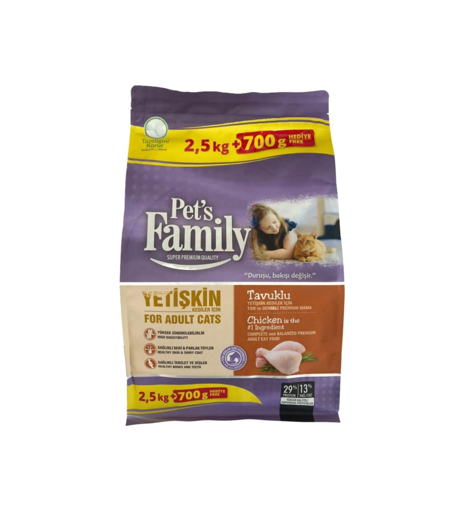 Pets Family Premium Chicken Adult Cat Food 3200 G