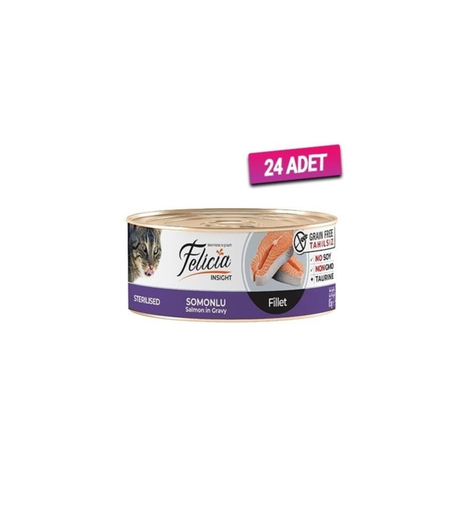 Felicia 24 Pieces - Grain-Free Salmon Fillet Sterilized Cat Canned Food 85 gr