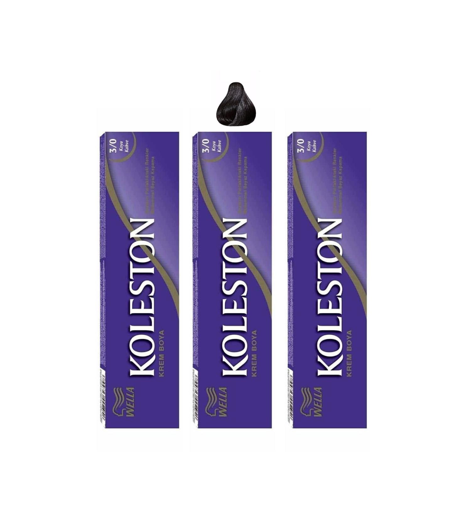 Wella Cream Tube Hair Dye - 3.0 Dark Brown X 3pcs