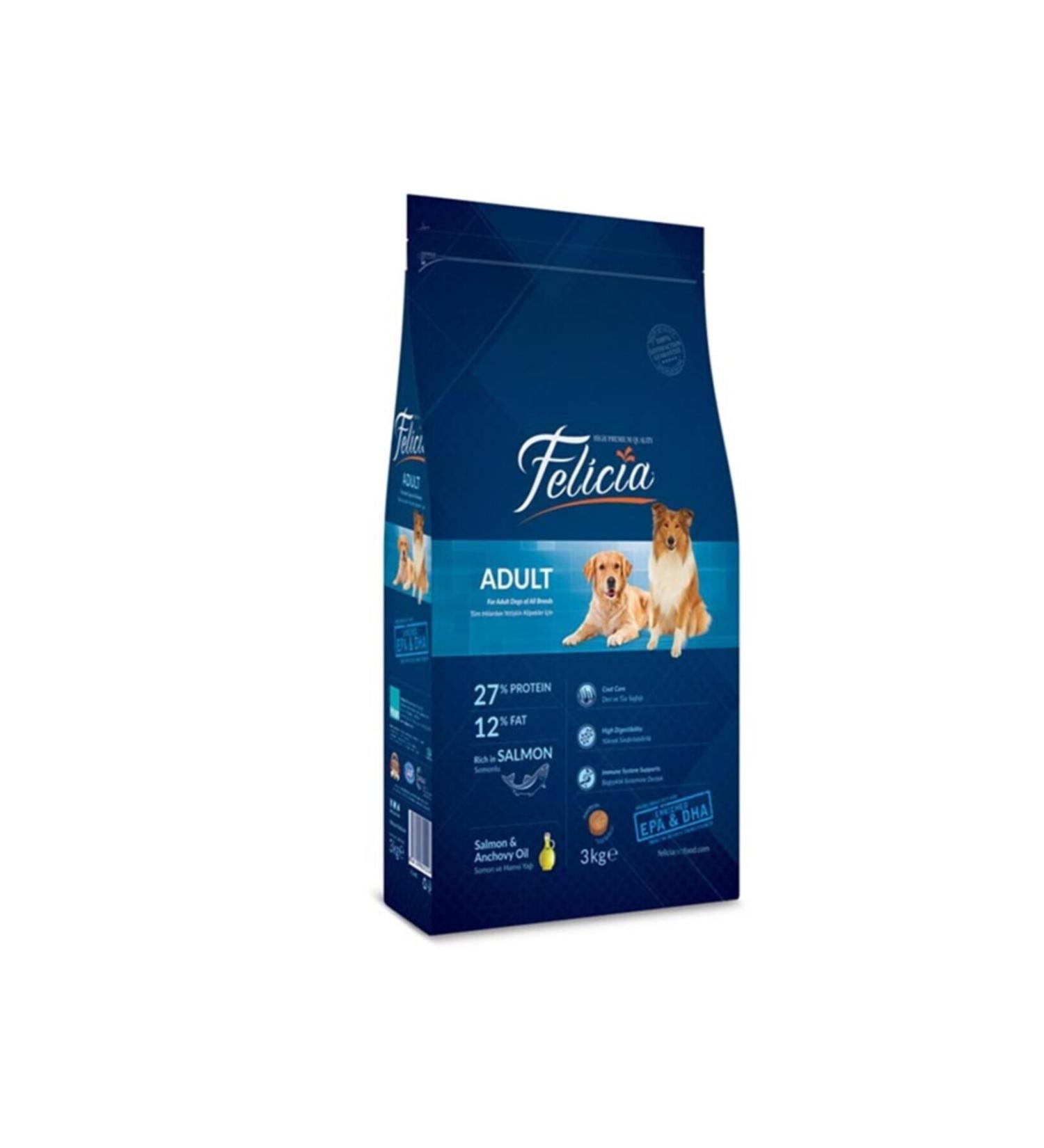Felicia Low Grain Skin and Coat Health Salmon Adult Dog Food 3 Kg