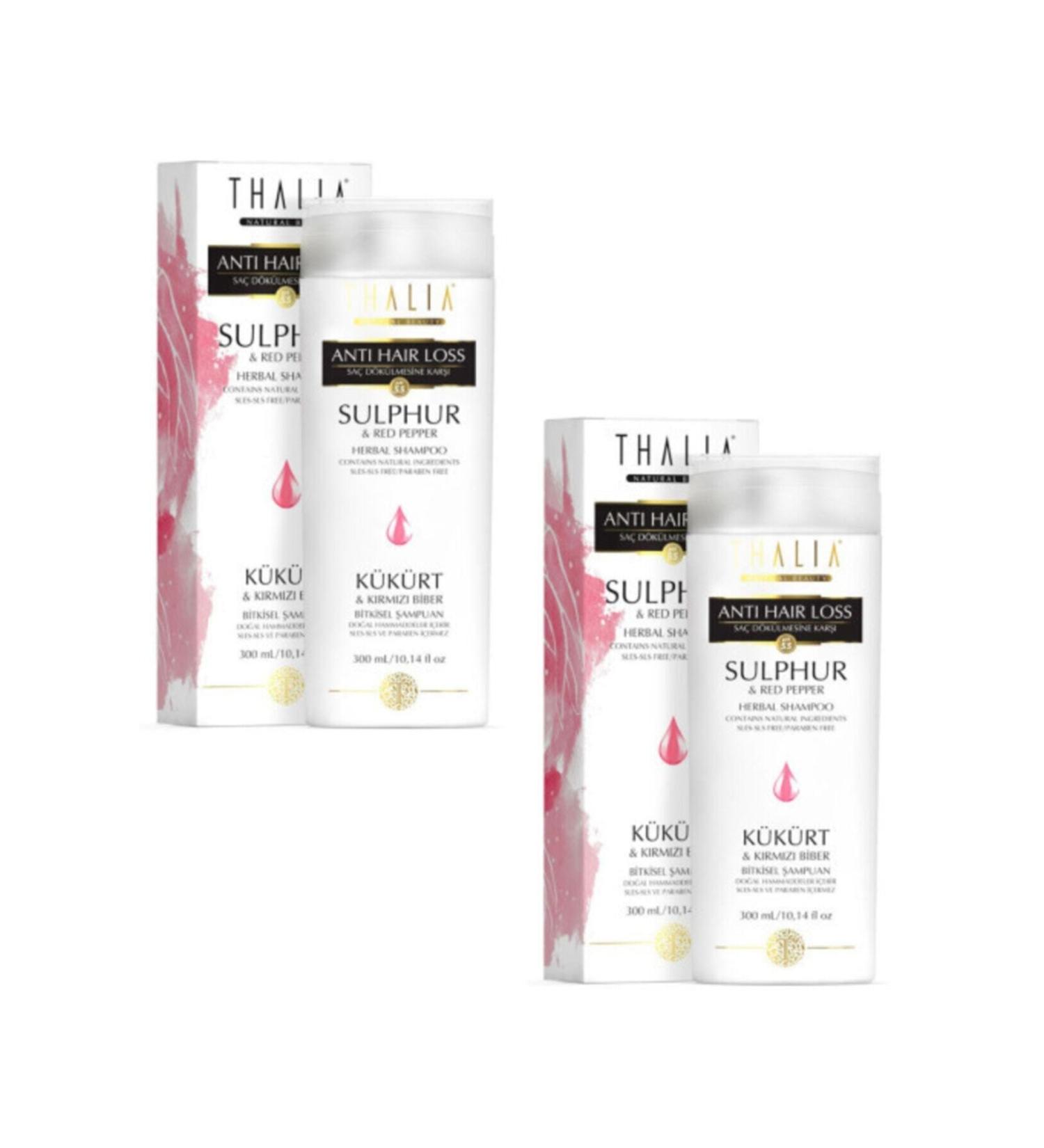 Thalia Sulfur and Red Pepper Extract Anti-Hair Loss Shampoo 300 Ml X 2 Pieces
