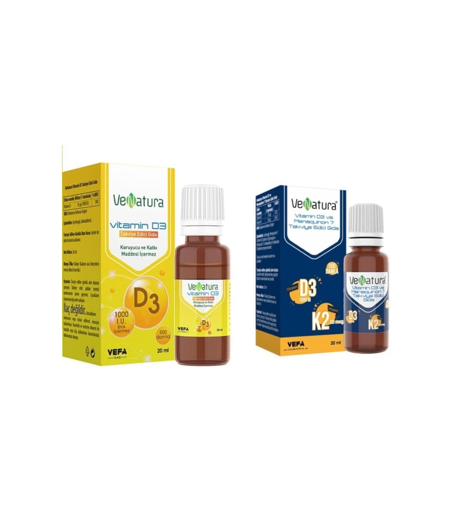 Venatura D3k2 20 Ml Drops + 1000 Iu D3 Drops