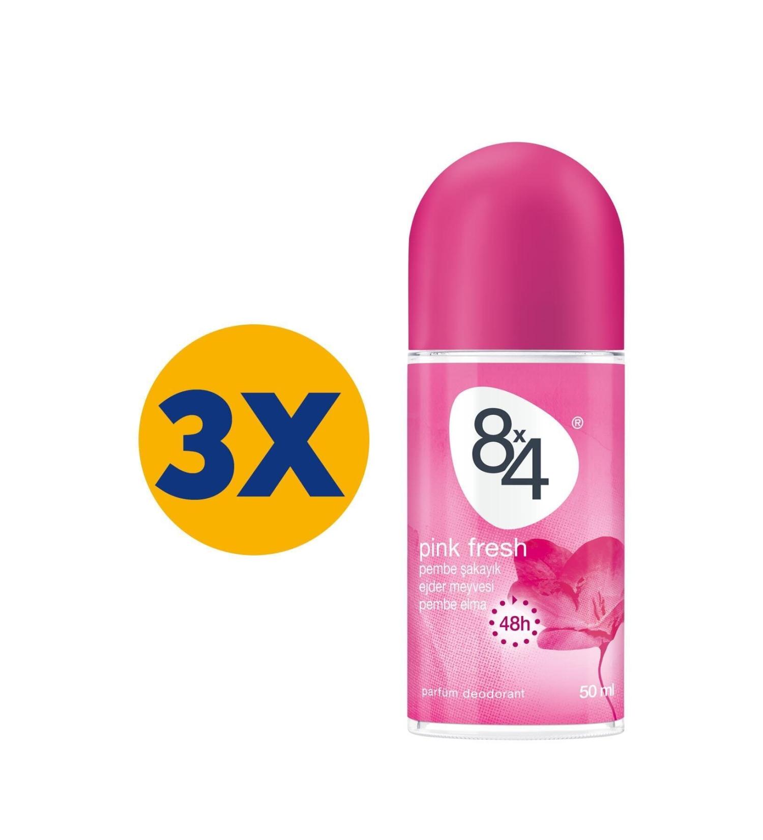8x4 Pink Fresh Women Roll-on 50 ml (3 PCS)