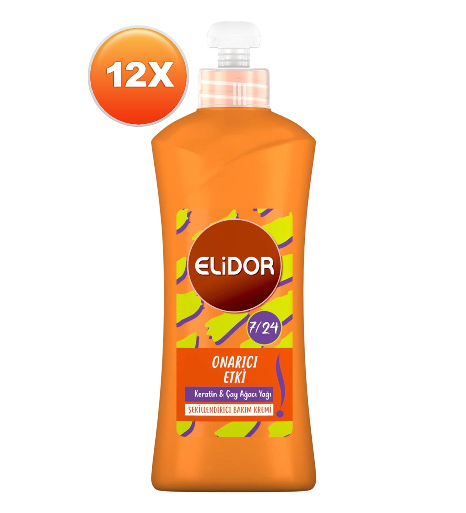 Elidor Instant Repair Care 7/24 Styling Care Cream 300 Ml. Twelve Piece Set