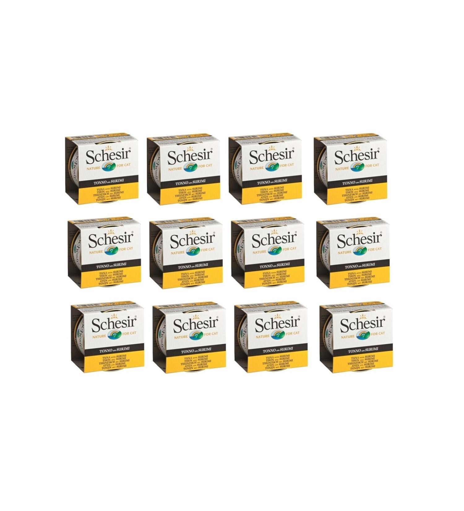 Schesir Tuna and Surumi Cat Canned Food 85 Gr X 12 Pieces