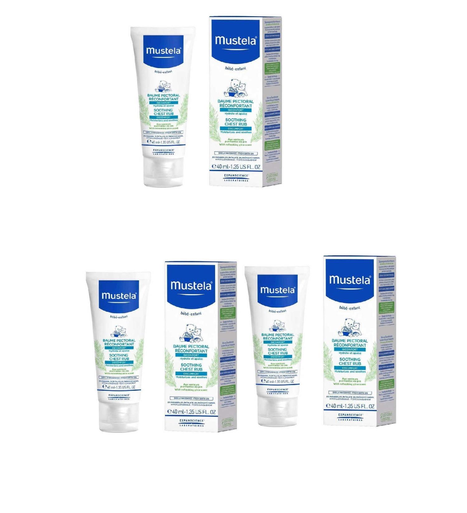 Mustela Reconfortant Soothing Chest Rub 40 Ml (relaxing Breast Balm) 3 Pack