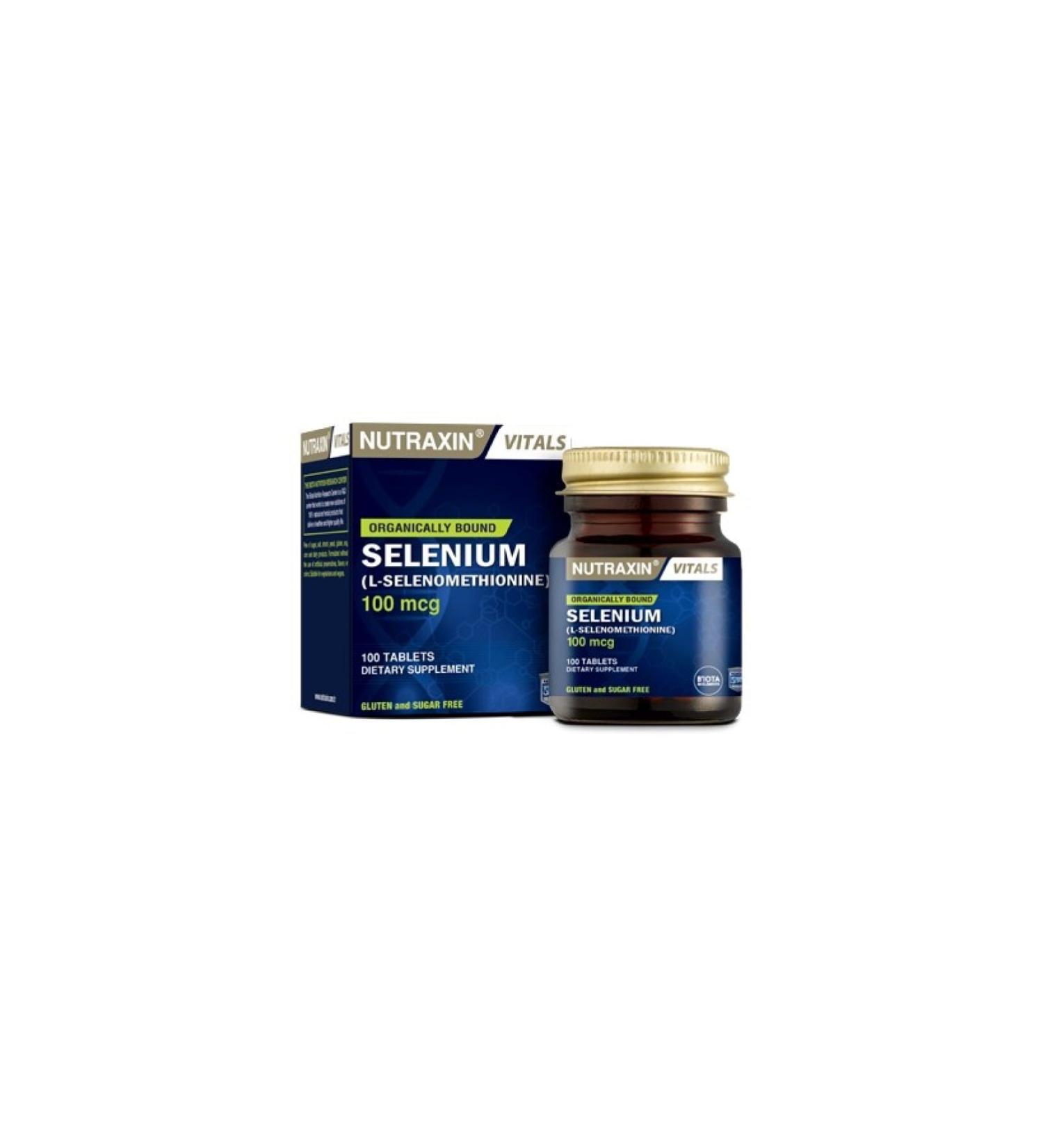 Nutraxin Mineral Supplement Selenium 100 Mcg 100 Tablets
