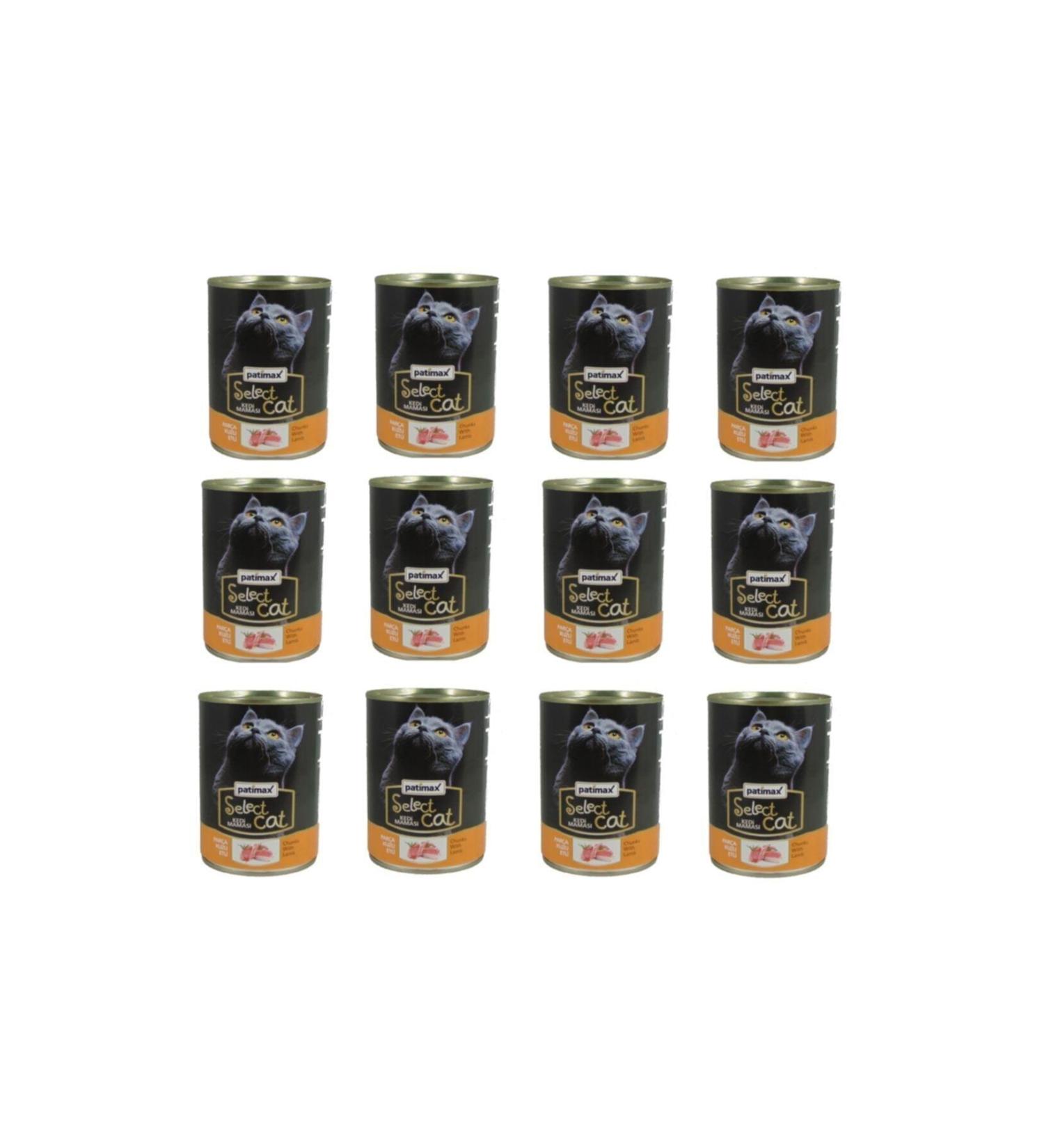 Patimax Lamb Meat Cat Canned Food 400 Gr X 12 Pieces