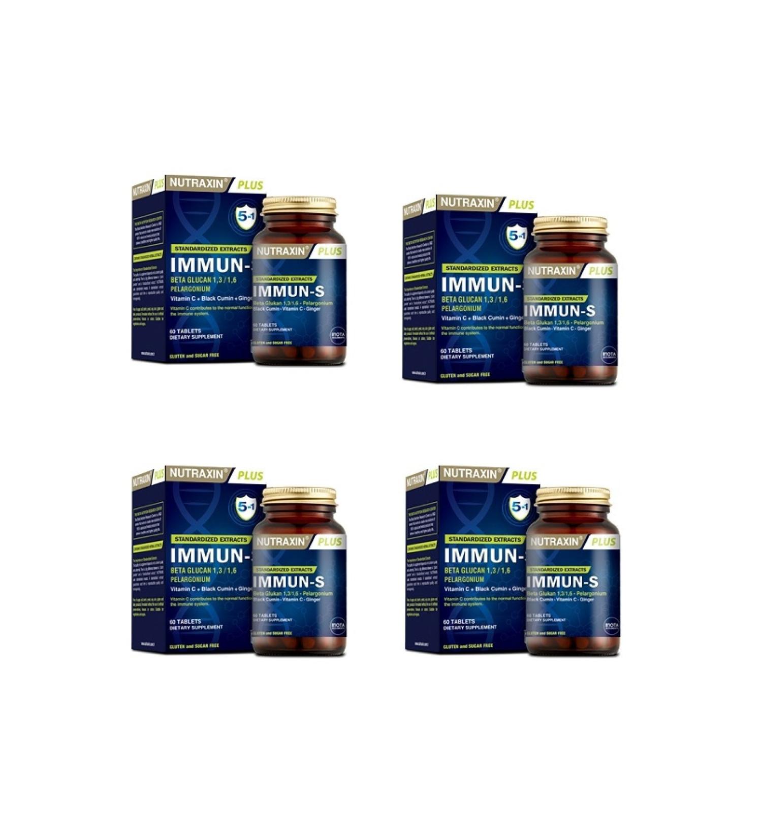Nutraxin Immun-s 60 Tablets Food Supplement 4 Pieces