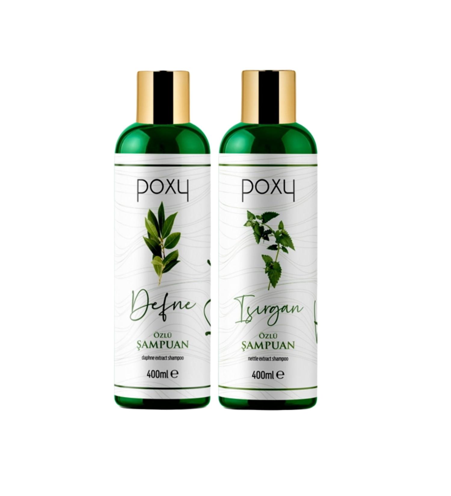 Poxy Laurel Essence Shampoo 400 Ml & Nettle Essence Shampoo 400 Ml