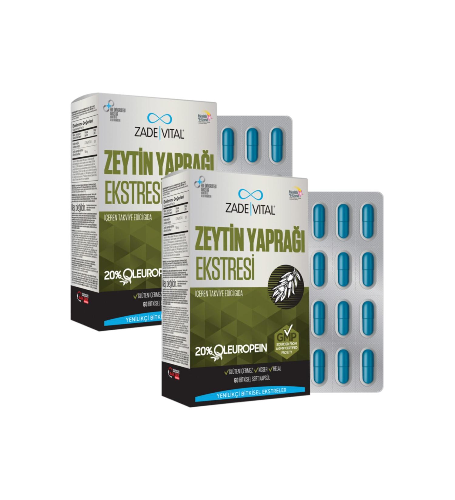 Zade Vital Olive Leaf Extract (2 Boxes) 120 Capsules