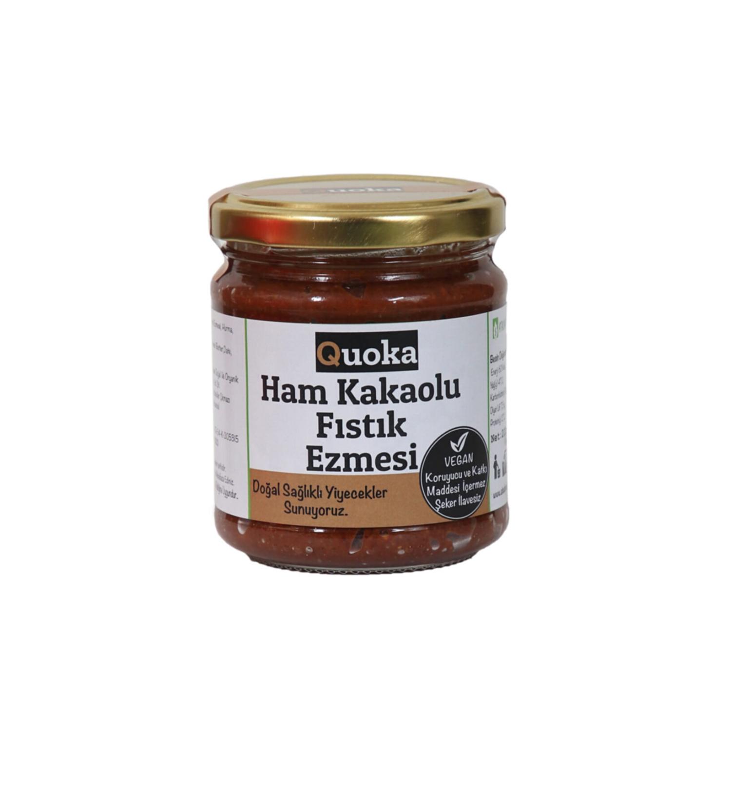 QUOKA Sugar-Free Peanut Pieces Raw Cocoa Date Natural Peanut Butter 200 gr