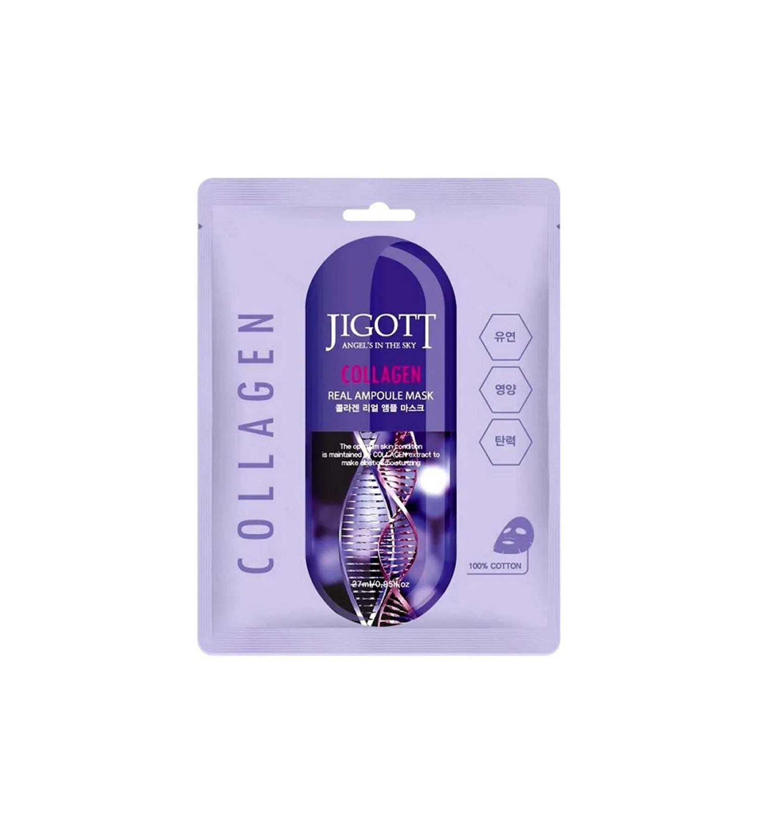 Jigott Collagen Elasticity Enhancing Moisturizing and Brightening Real Ampoule Mask - Buy Online on GoSupps.com