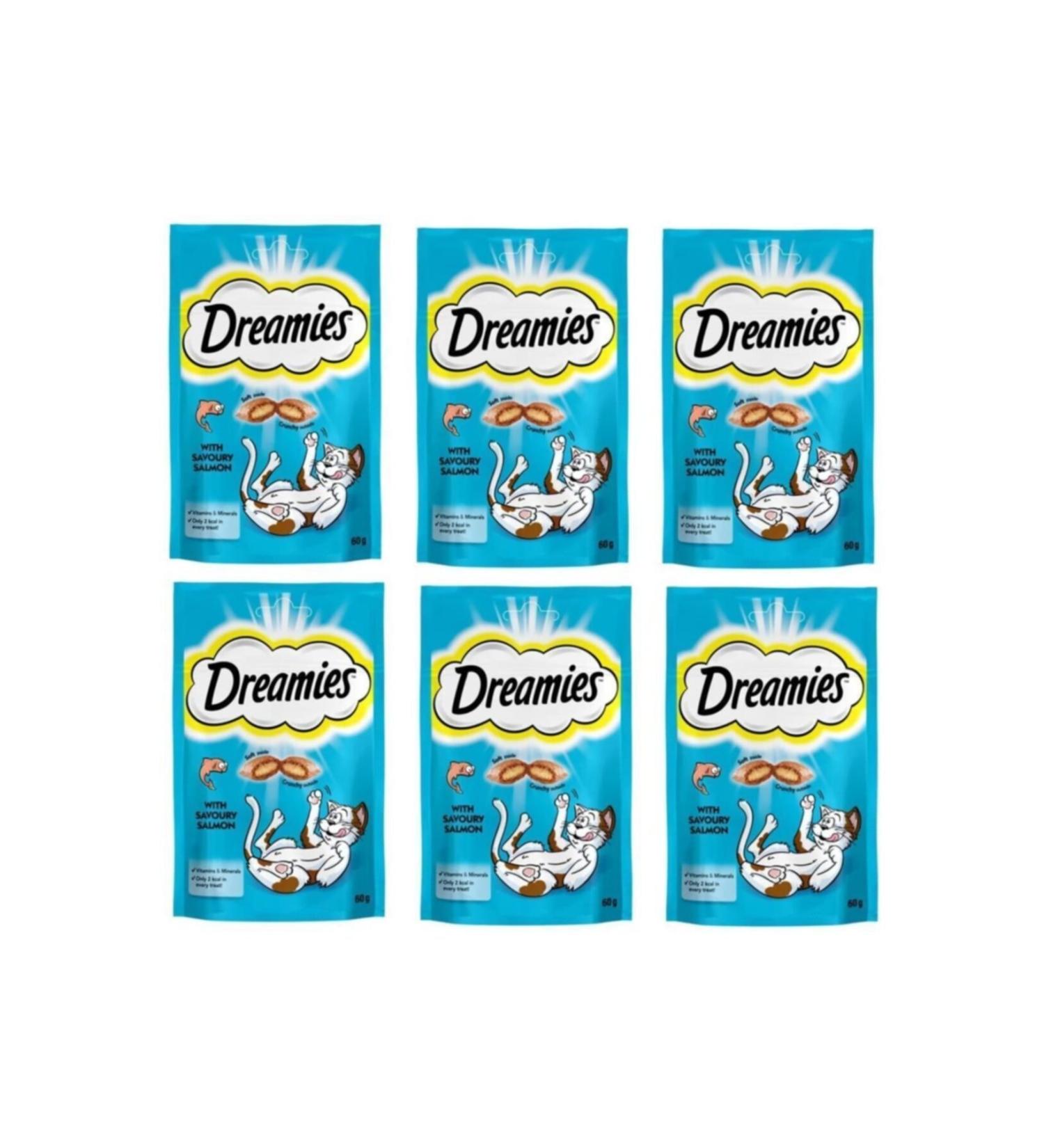 Dreamies Cat Reward Wet Food Salmon 6 Pieces X 60 Grams