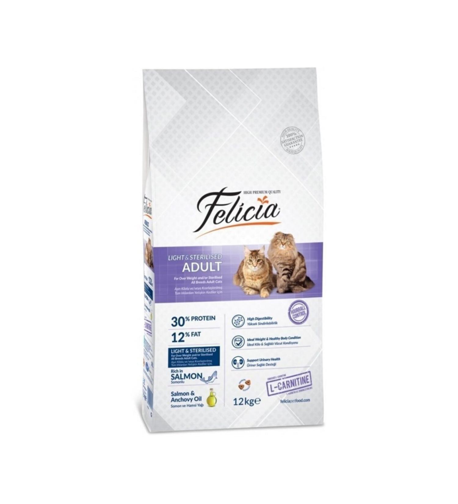 Felicia Sterilized Salmon Sterilized Cat Food Transparent Package 2 Kg