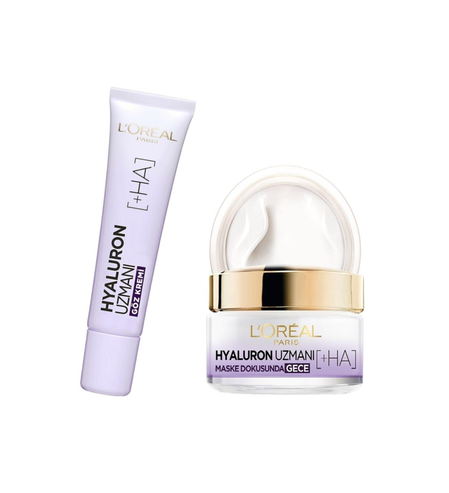 L'Oreal Paris Hyaluron Expert Night Cream + Eye Cream Duo Set - Buy Online on GoSupps.com