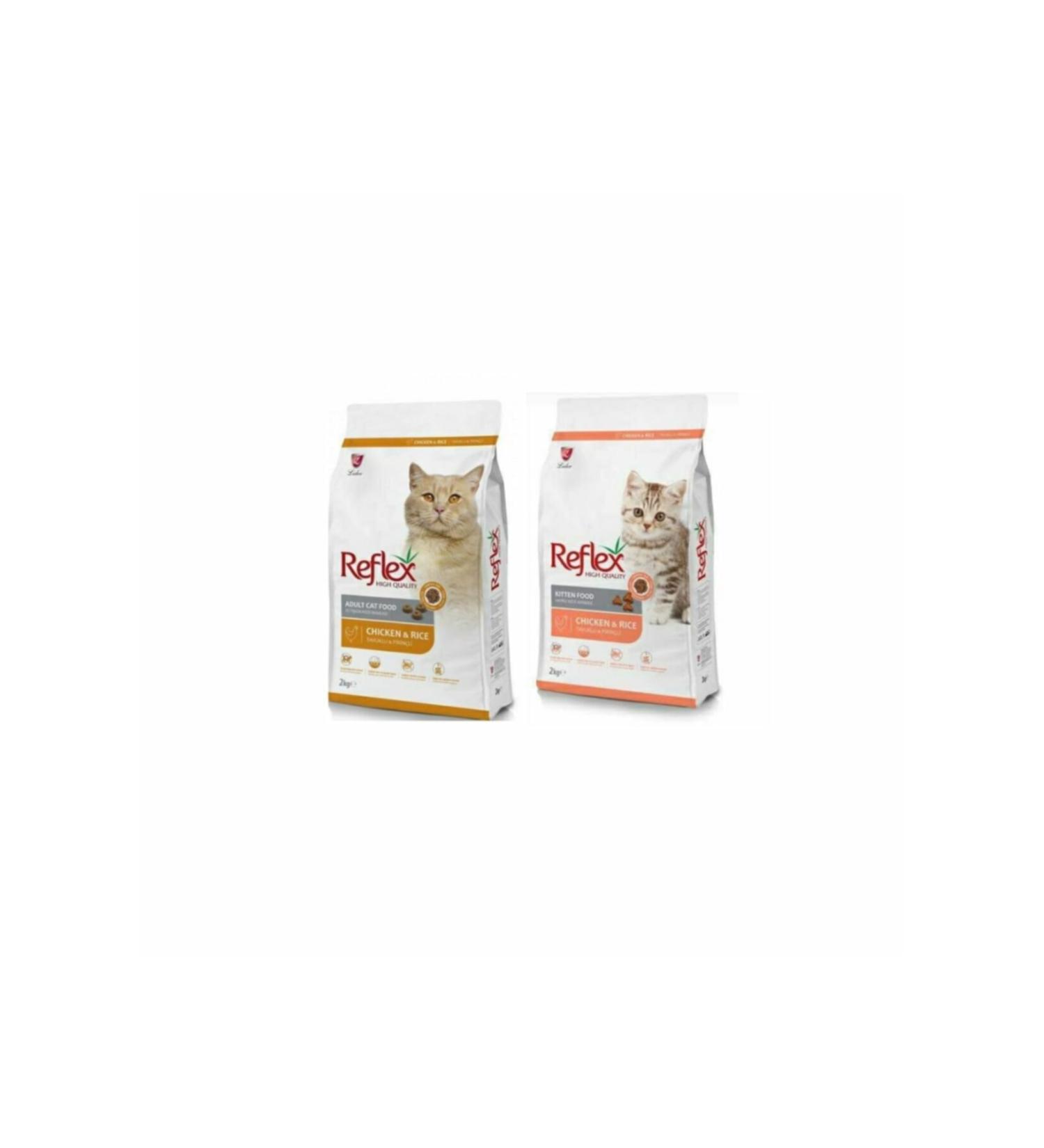 Reflex Kitten Kitten Cat Food 2 Kg + Chicken Adult Cat Food 2 Kg