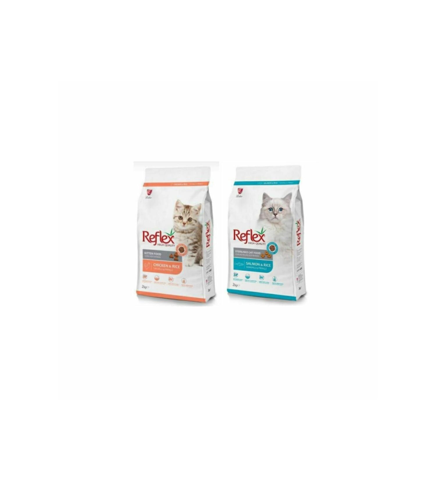 Reflex Kitten Kitten Cat Food 2 Kg + Sterilized Adult Cat Food 2 Kg