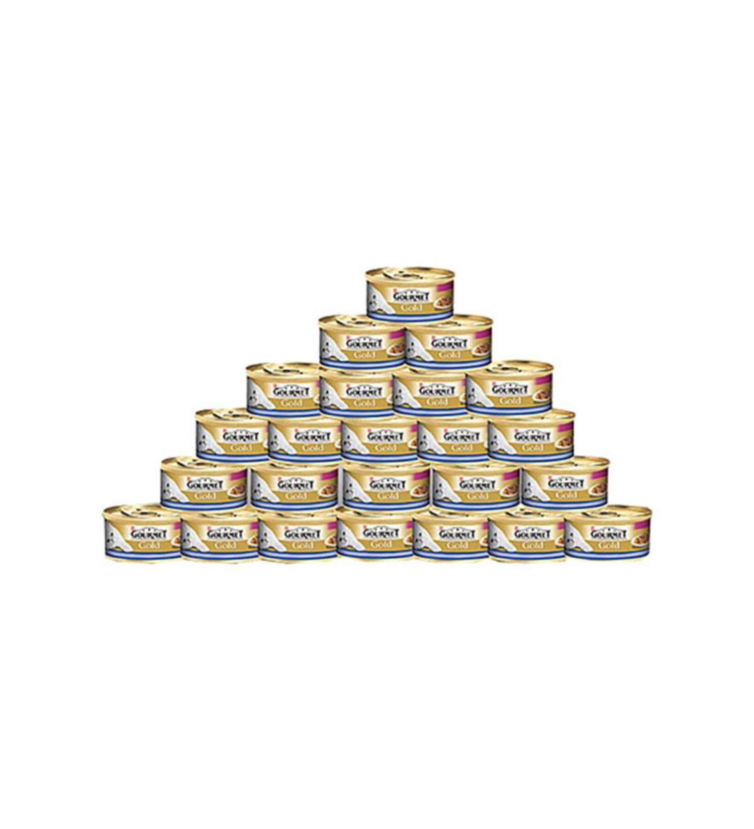 Purina Gourmet Gold Double Flavor Ocean Fish with Spinach Sauce 85 gr 24 Pieces