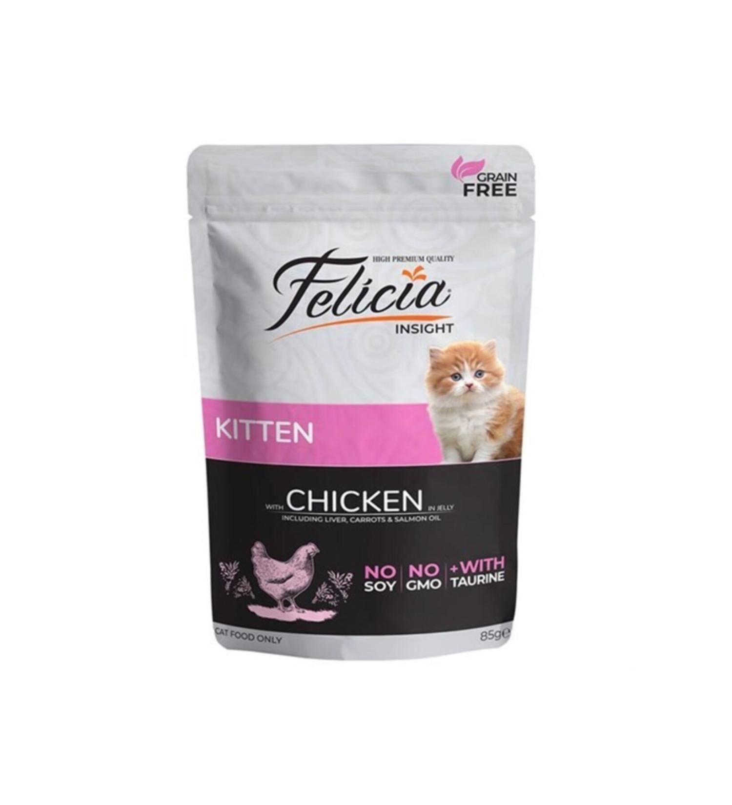 Felicia Pouch Cat Food Grain Free Kitten Chicken 12x85 Gr