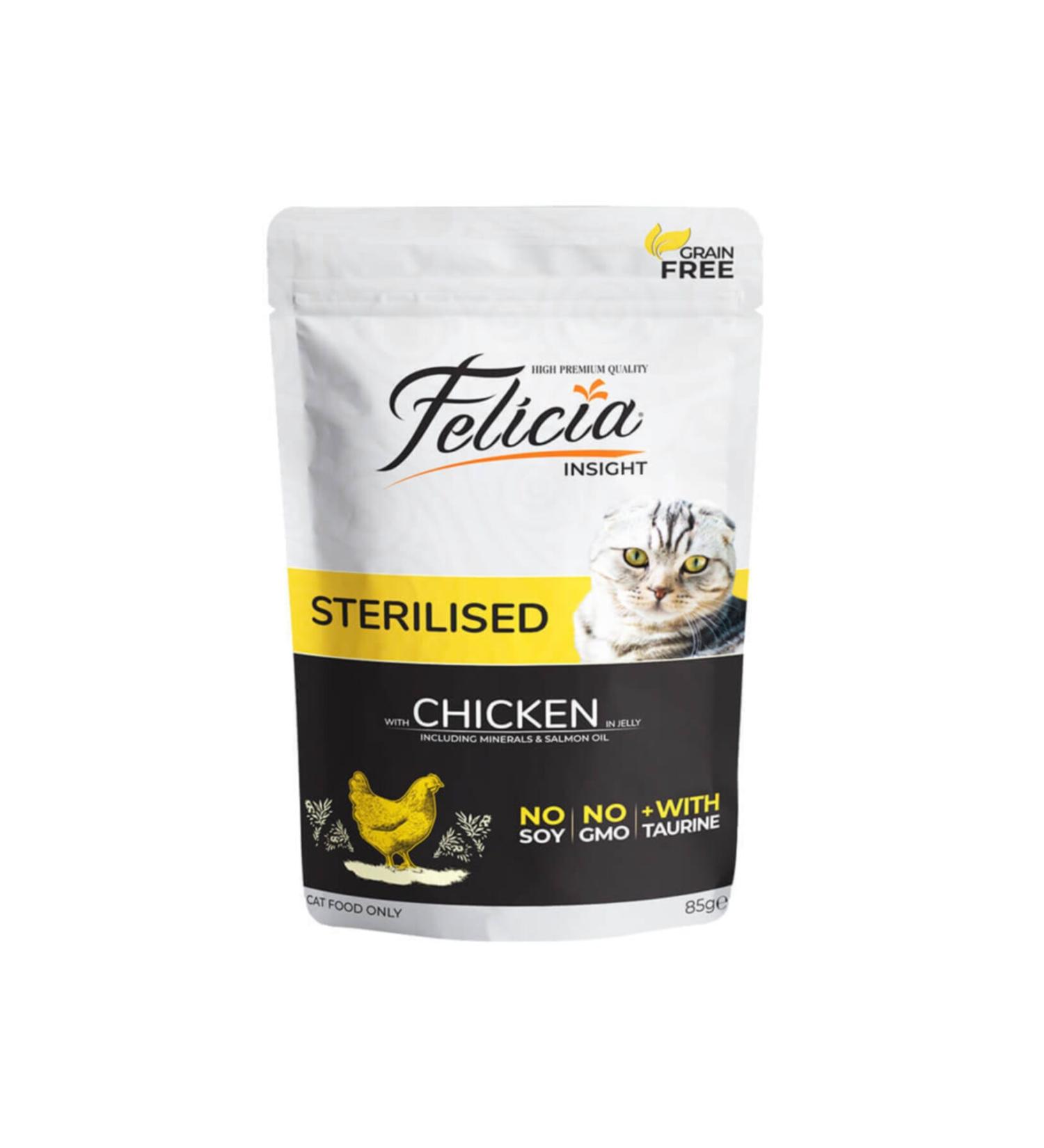 Felicia Pouch Cat Food Grain Free Sterile Chicken 12x85 gr
