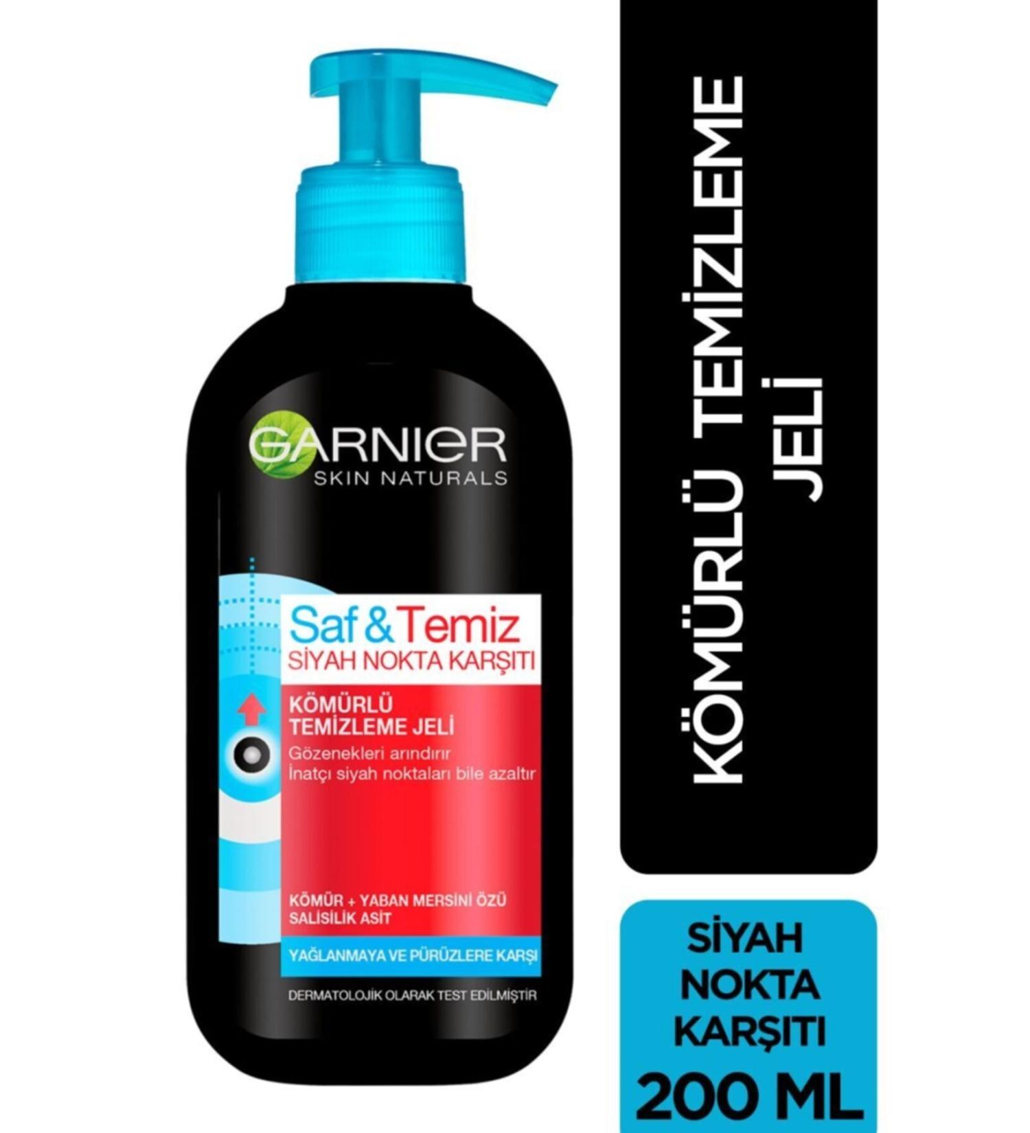 Garnier Pure & Clean Anti-Blackhead Charcoal Cleansing Gel 200 Ml