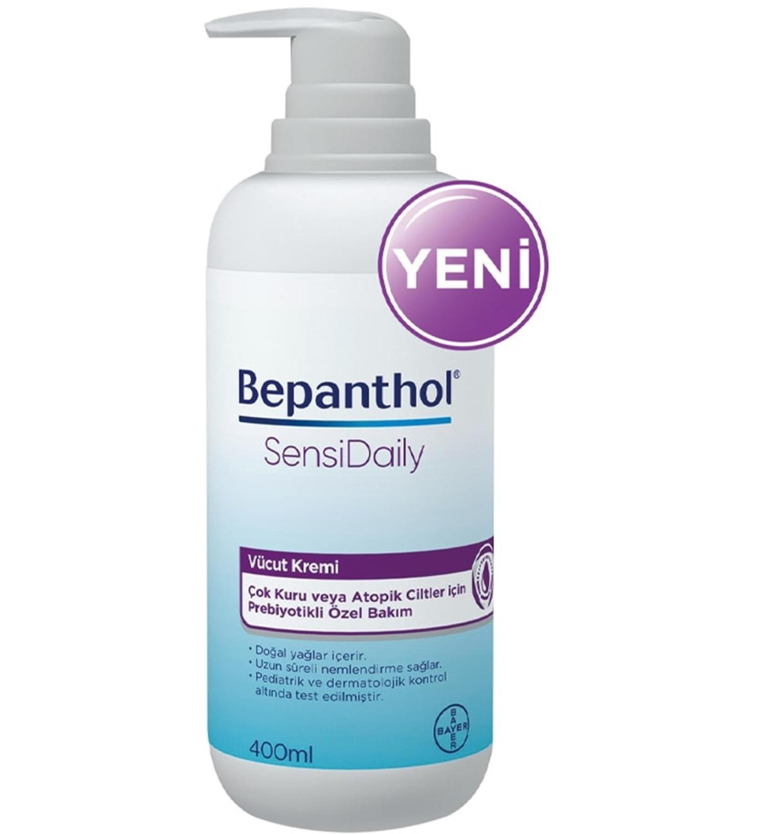 Bepanthol Sensidaily Daily Body Care Cream with Pump 400 ml L Very Dry Skin - Daily Intensive Moisturizer