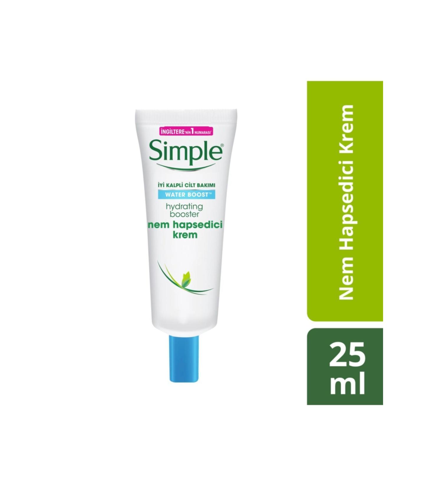 Simple Water Boost Moisture Locking Cream with Plant Extracts and Minerals for Dry/Dehydrated Skin 25 Ml
