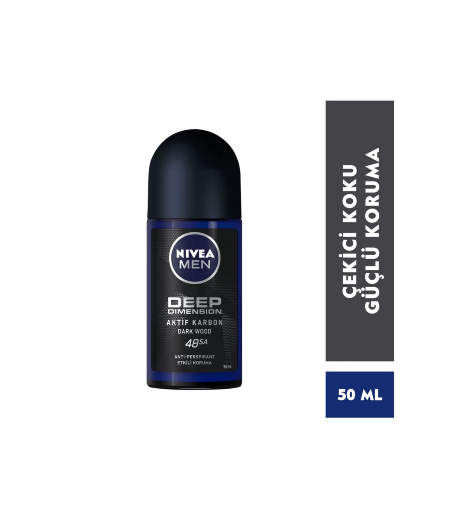NIVEA Men Roll On Deep Dimension Activated Carbon 50 ml 48 Hrs