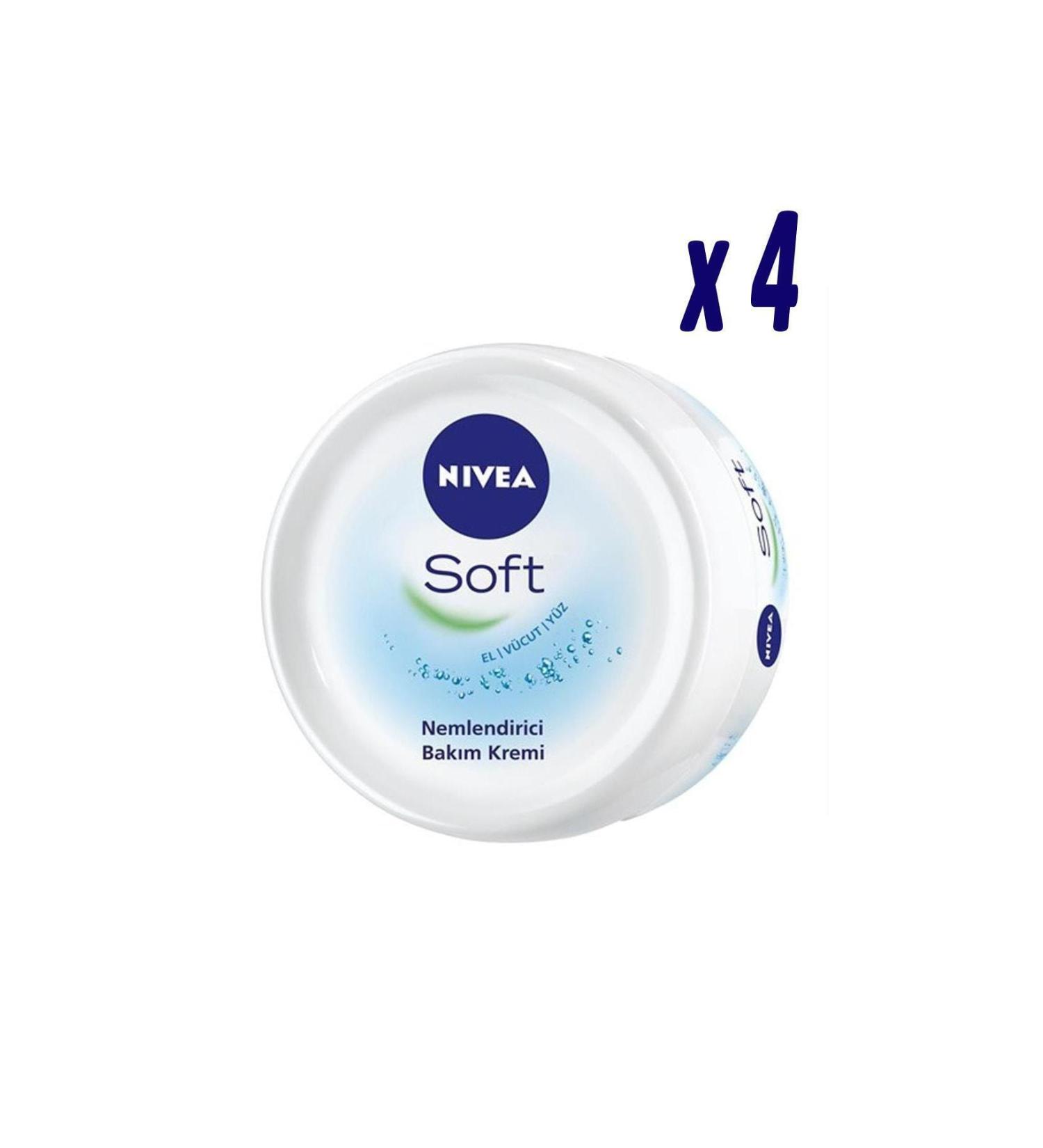 NIVEA Soft Moisturizing Care Cream 300 Ml X 4