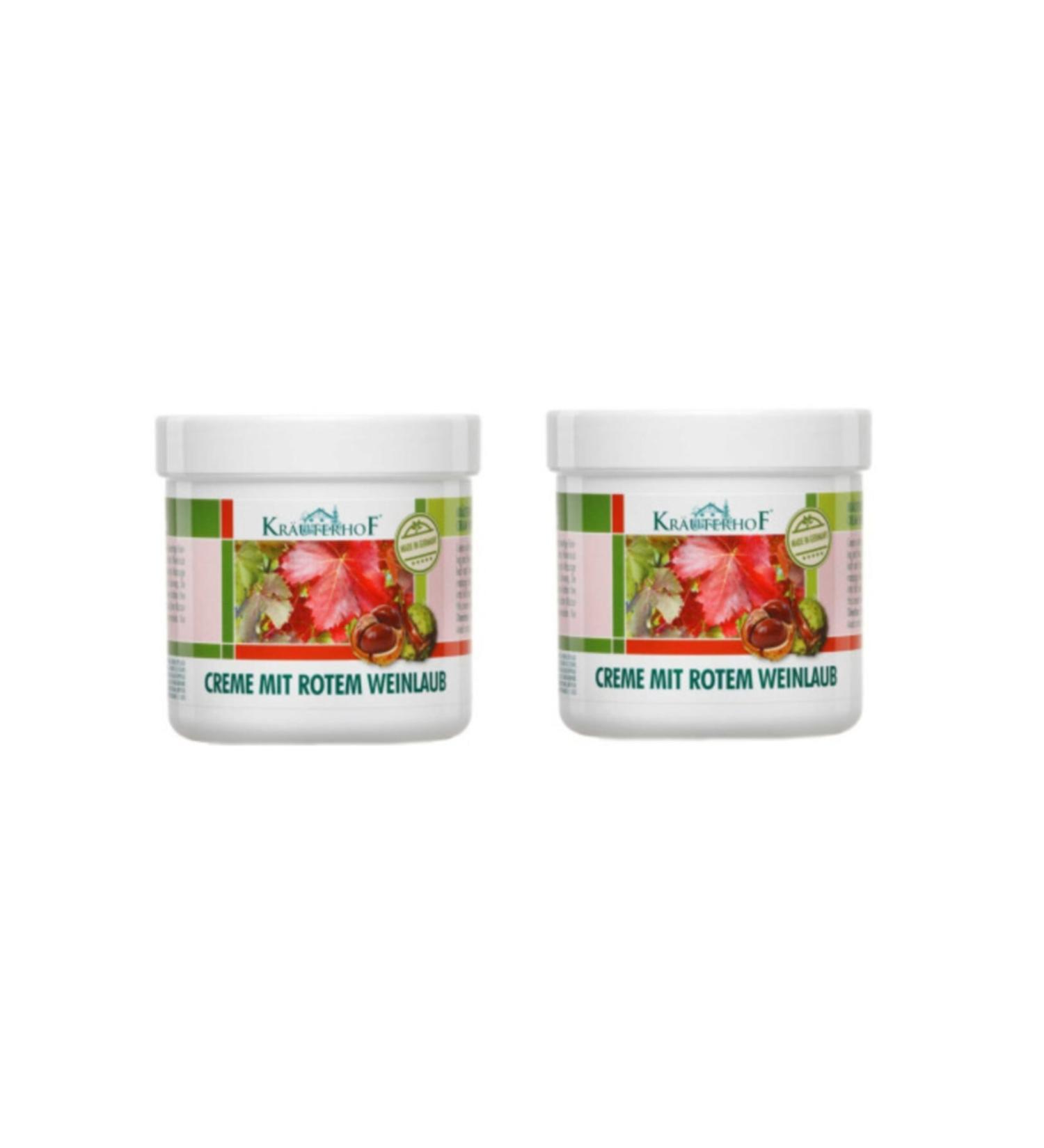 Krauterhof Leg Cream with Red Vine Leaf and Horse Chestnut Extract 250 Ml X 2