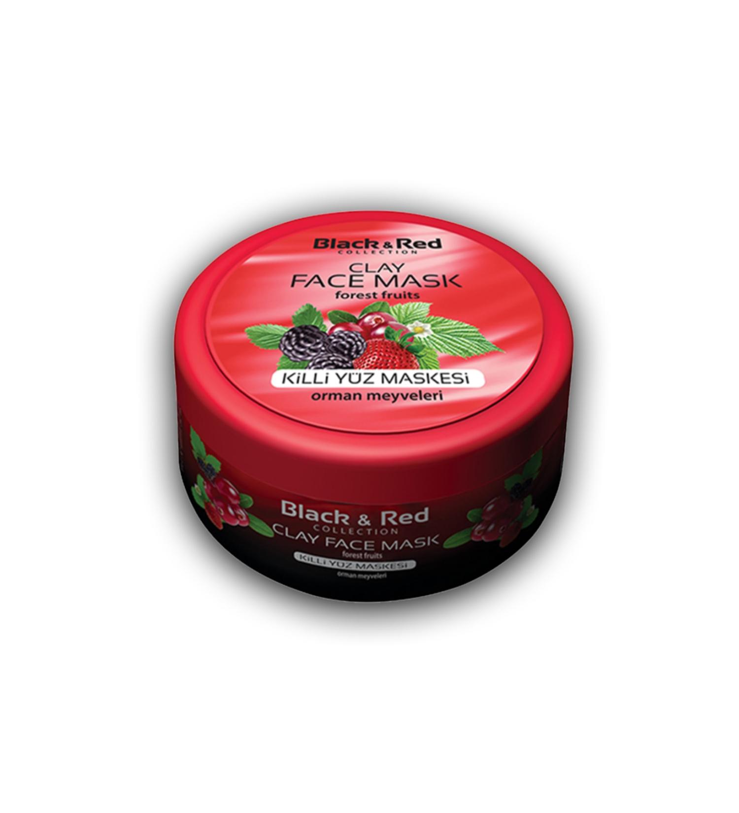 Red and Black Black & Red Clay Face Mask Forest Fruits 400gr