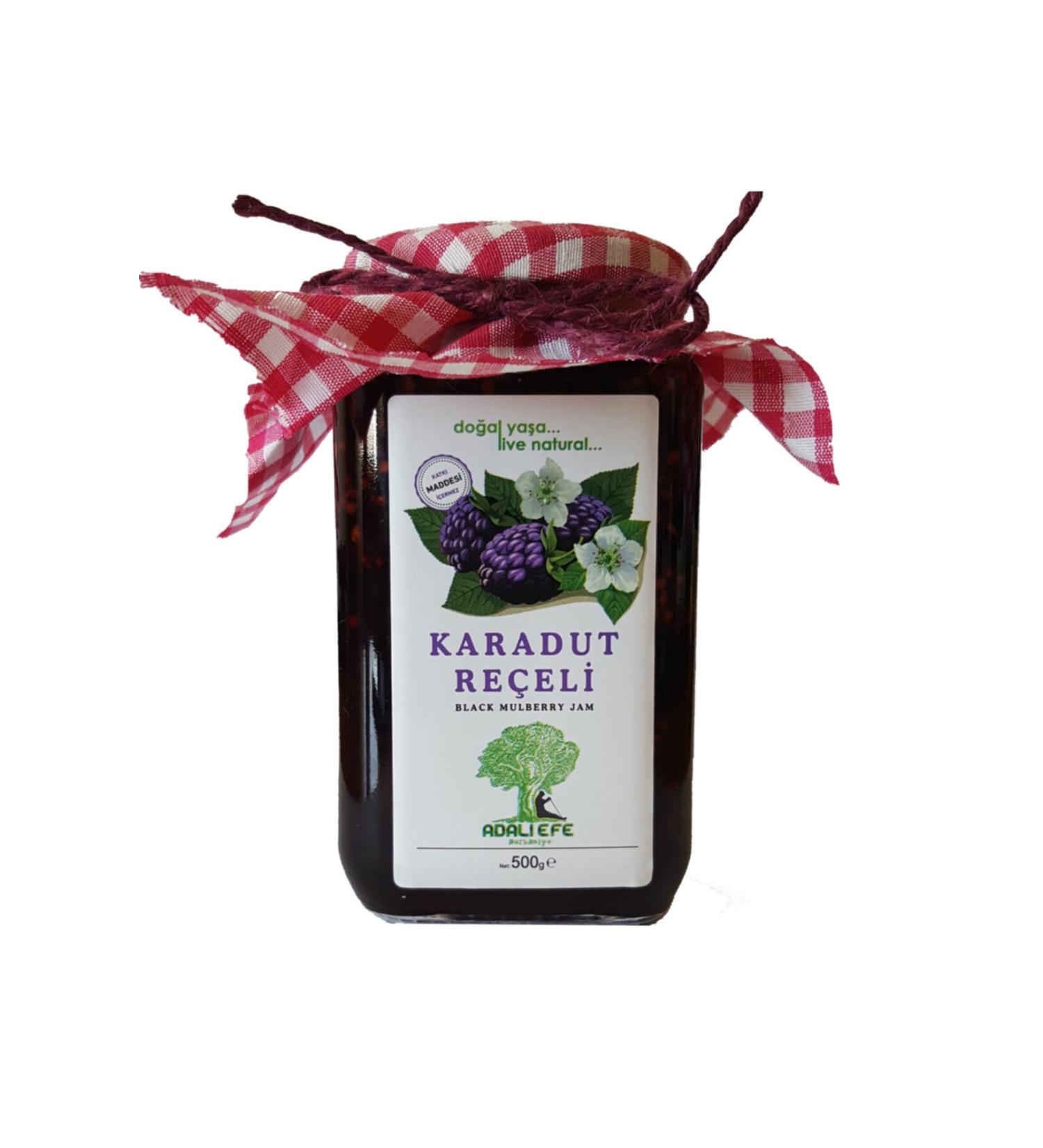 ADALIEFE Natural Handmade Black Mulberry Jam Without Additives 450 gr Net