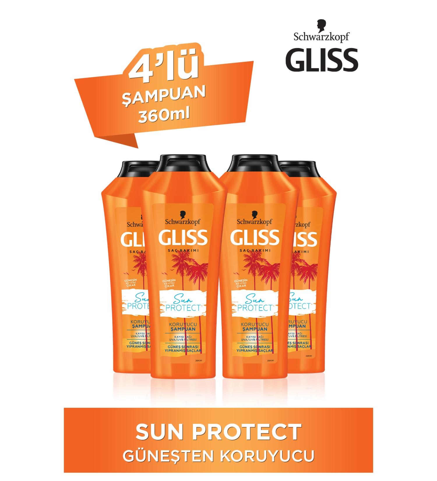 Gliss Sun Protect Sun Protection Shampoo 360 ML 4-Pack - Buy Online on GoSupps.com