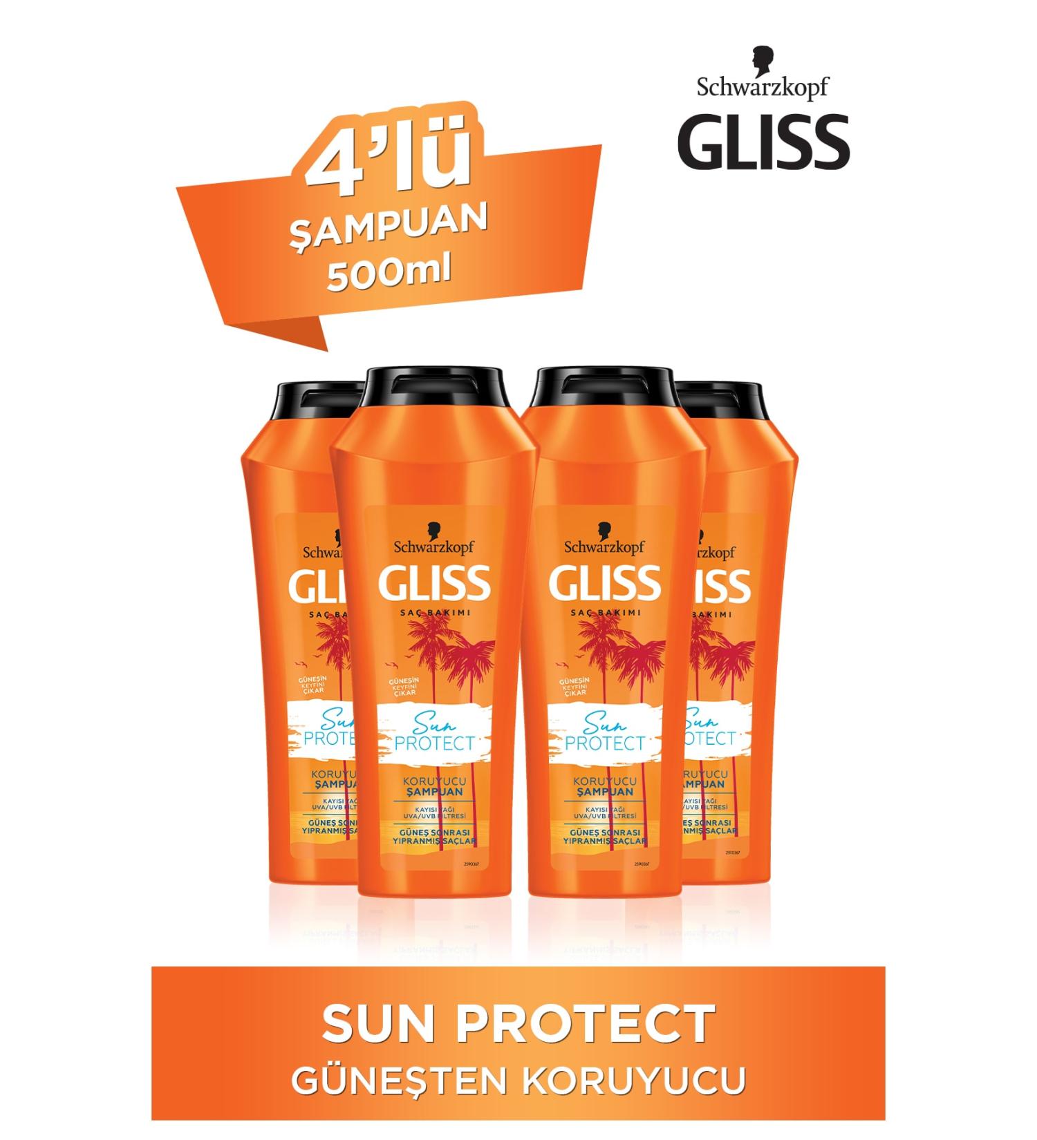 Gliss Sun Protect Sun Protection Shampoo 500 ml 4-pack