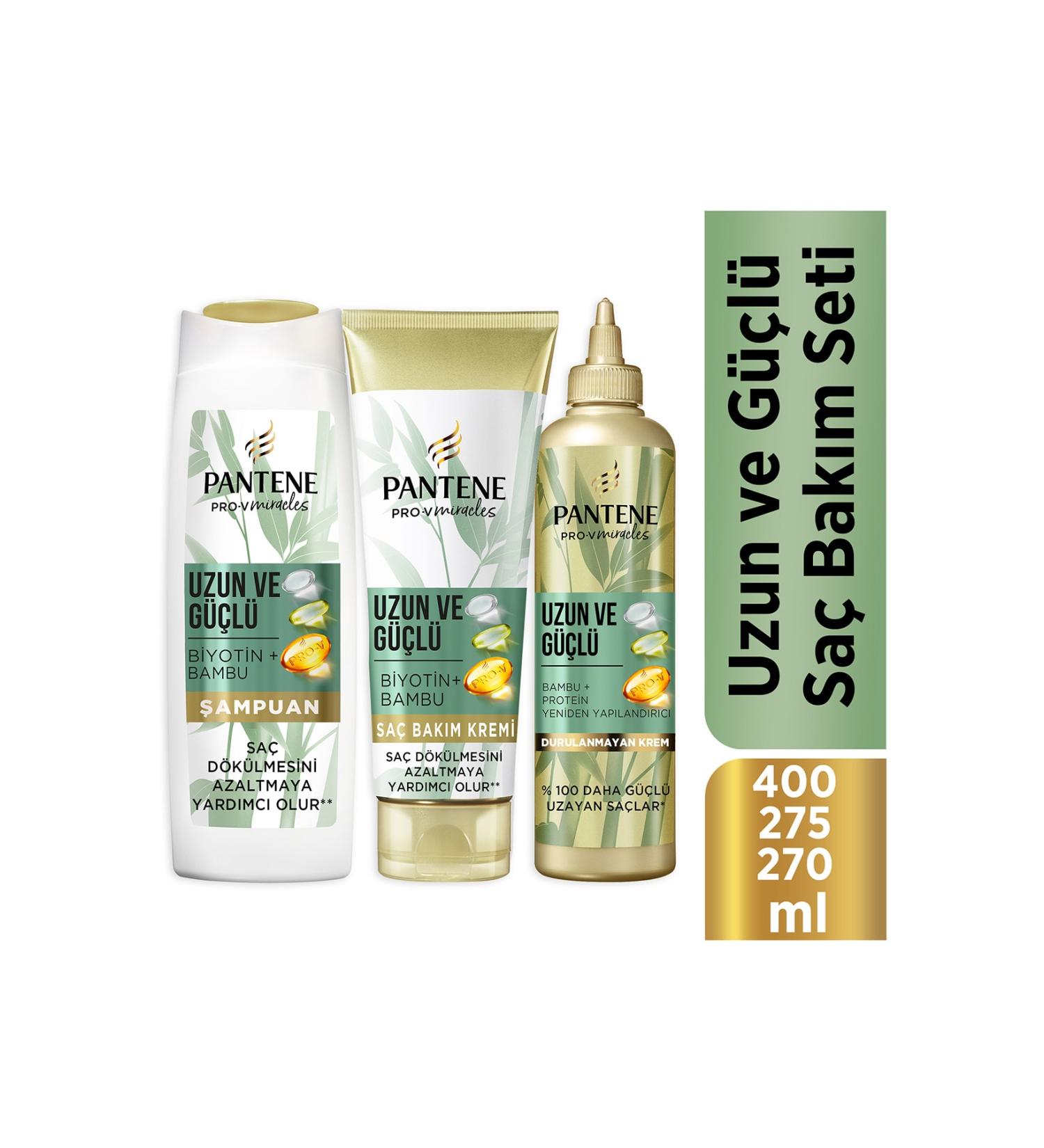 Pantene Miracles Bamboo & Biotin Long and Strong Hair Care Set (Shampoo + Conditioner + Styling) - Buy Online on GoSupps.com
