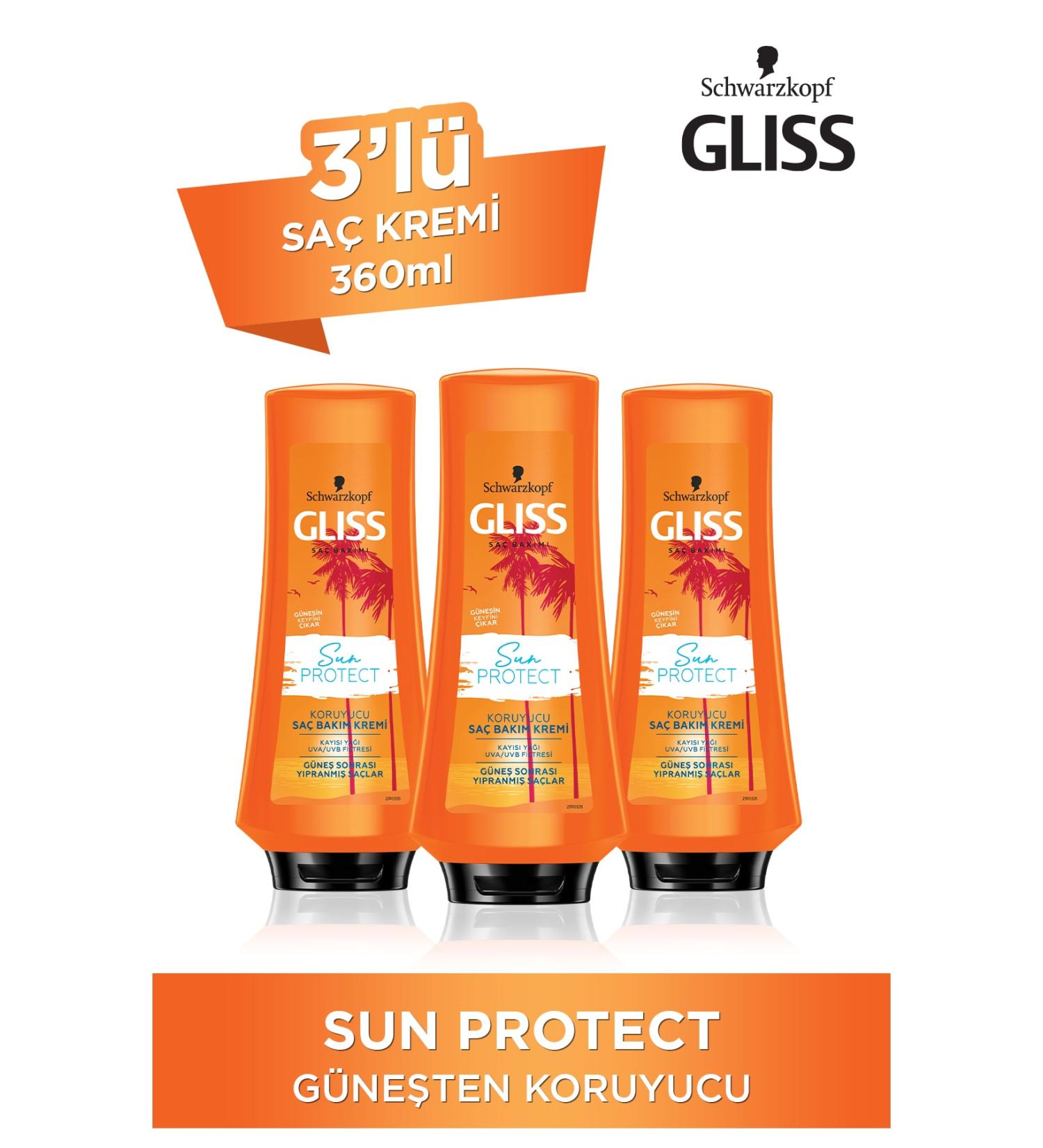 Gliss Sun Protect Sun Protection Hair Cream 360 ML 3-Pack